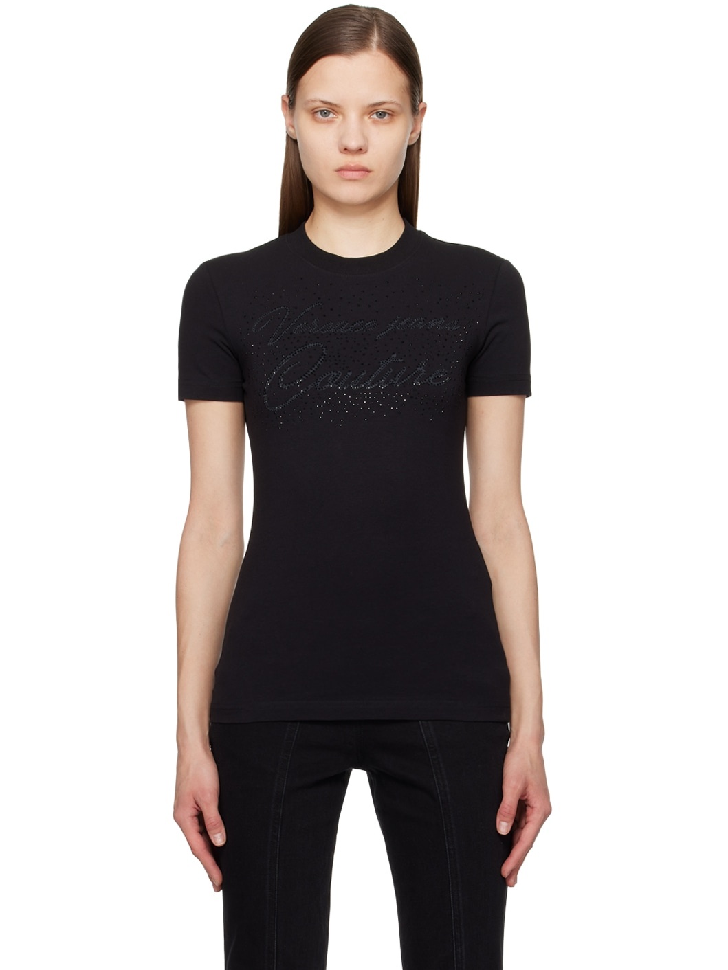 Black Crystal-Cut T-Shirt - 1