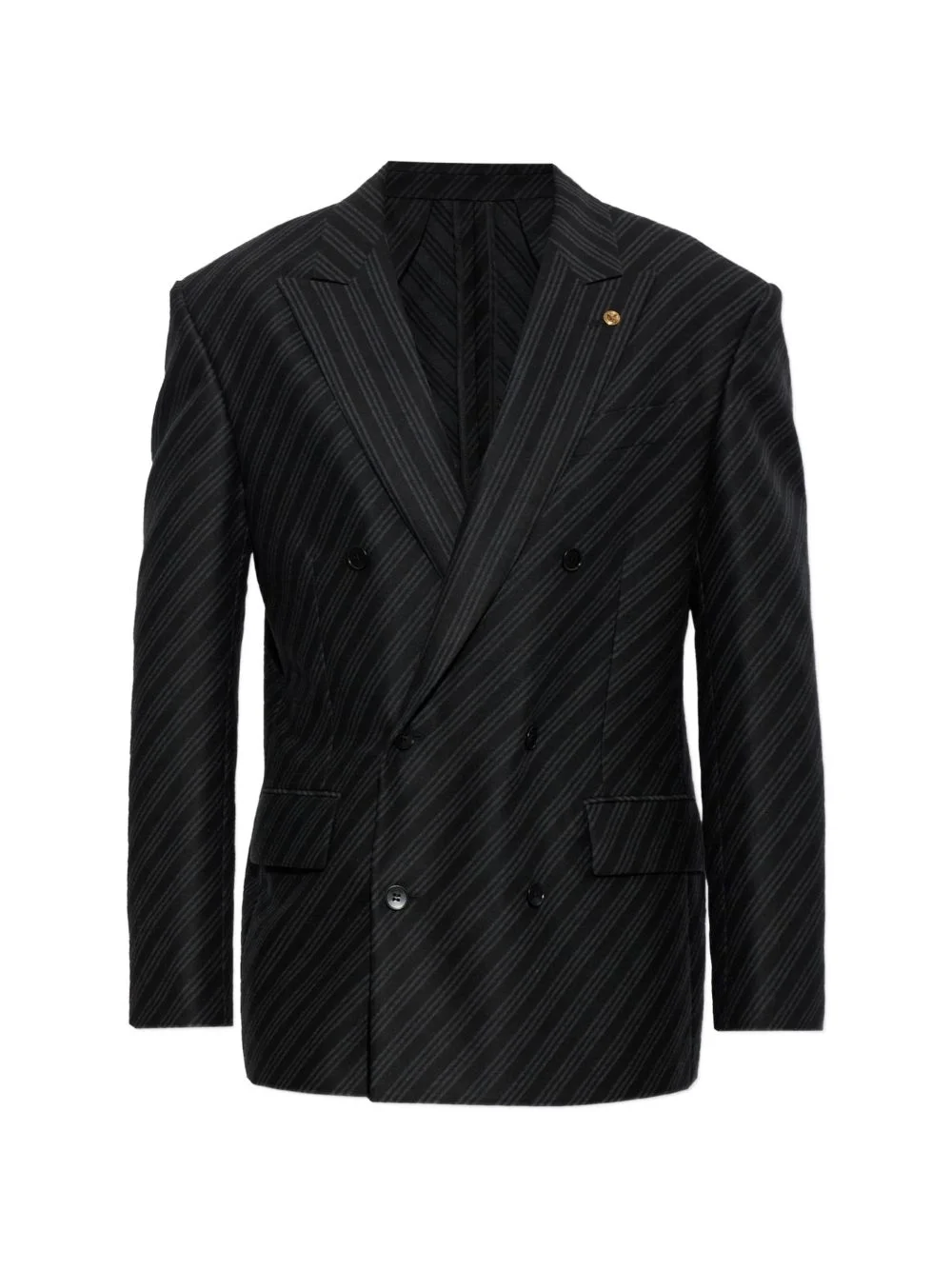 pinstriped double-breasted blazer - 1