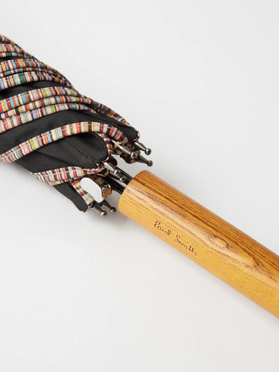 Paul Smith Walker Signature Stripe wood handle umbrella outlook