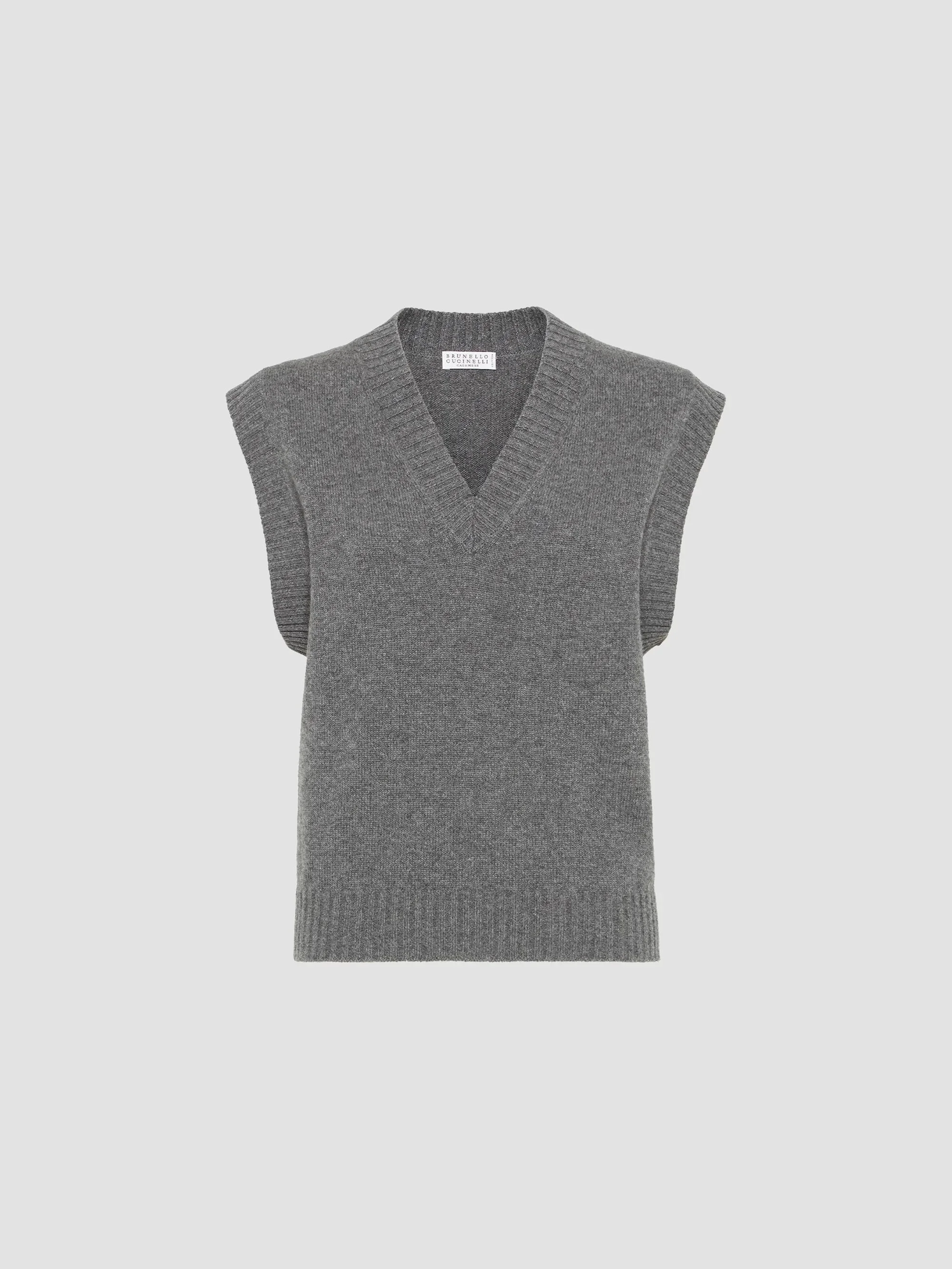 Women's Cashmere Sweater Vest - Grey - 1