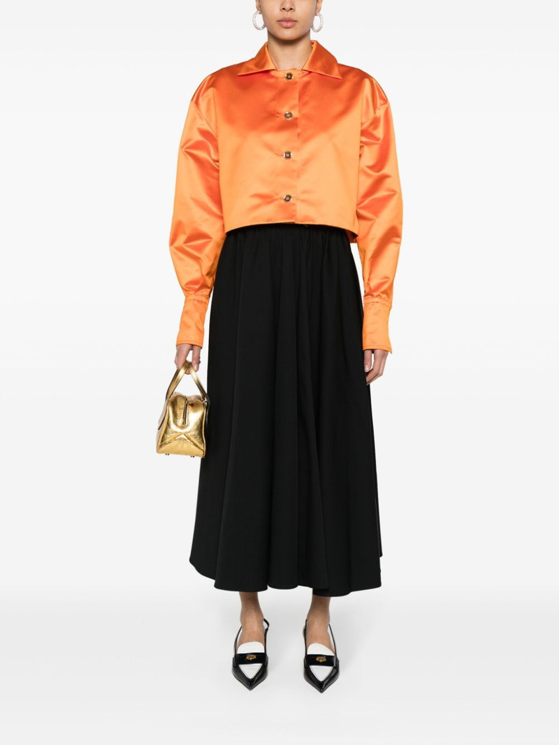 PATOU cropped satin shirt jacket outlook
