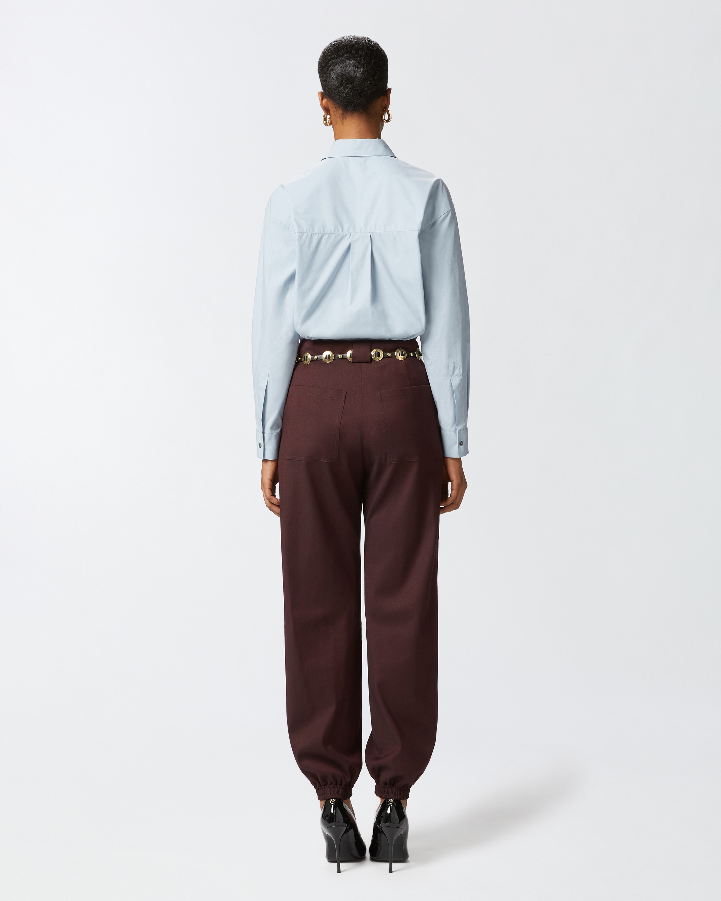 FLANNEL UTILITY TROUSERS WITH ELASTICATED HEM DETAIL - 4