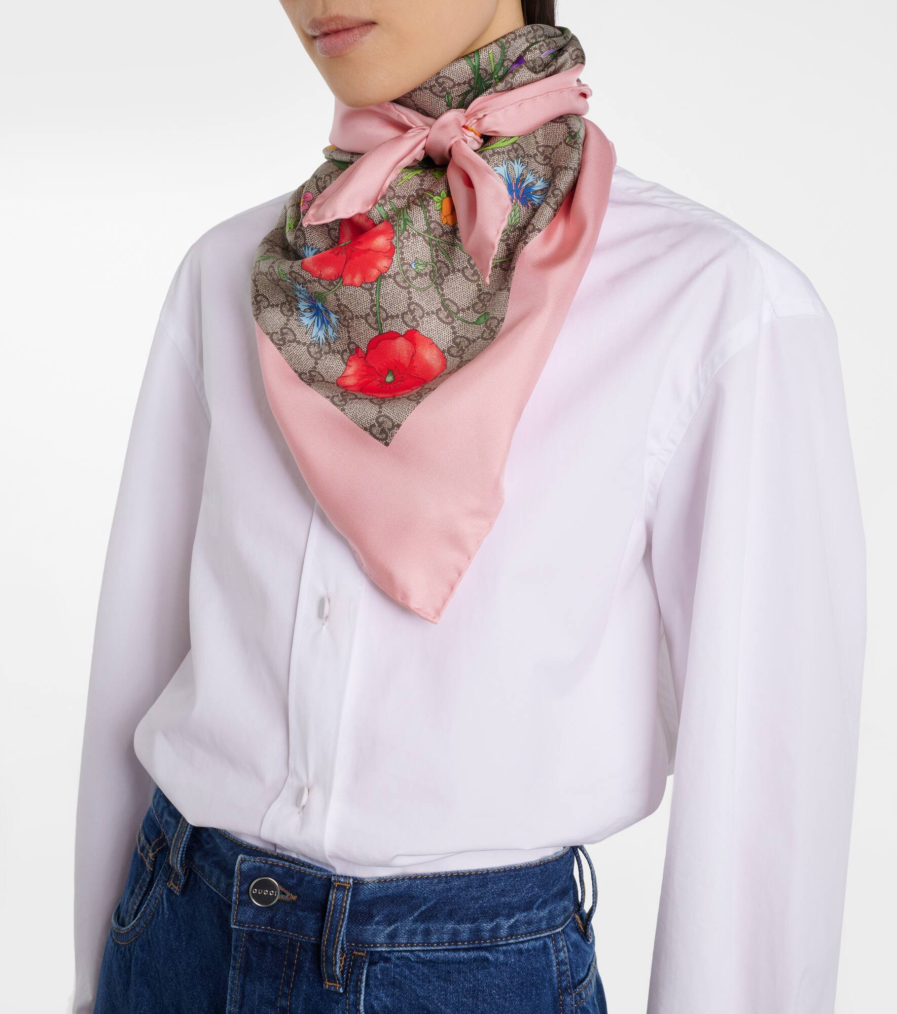 GG Flora silk scarf - 2