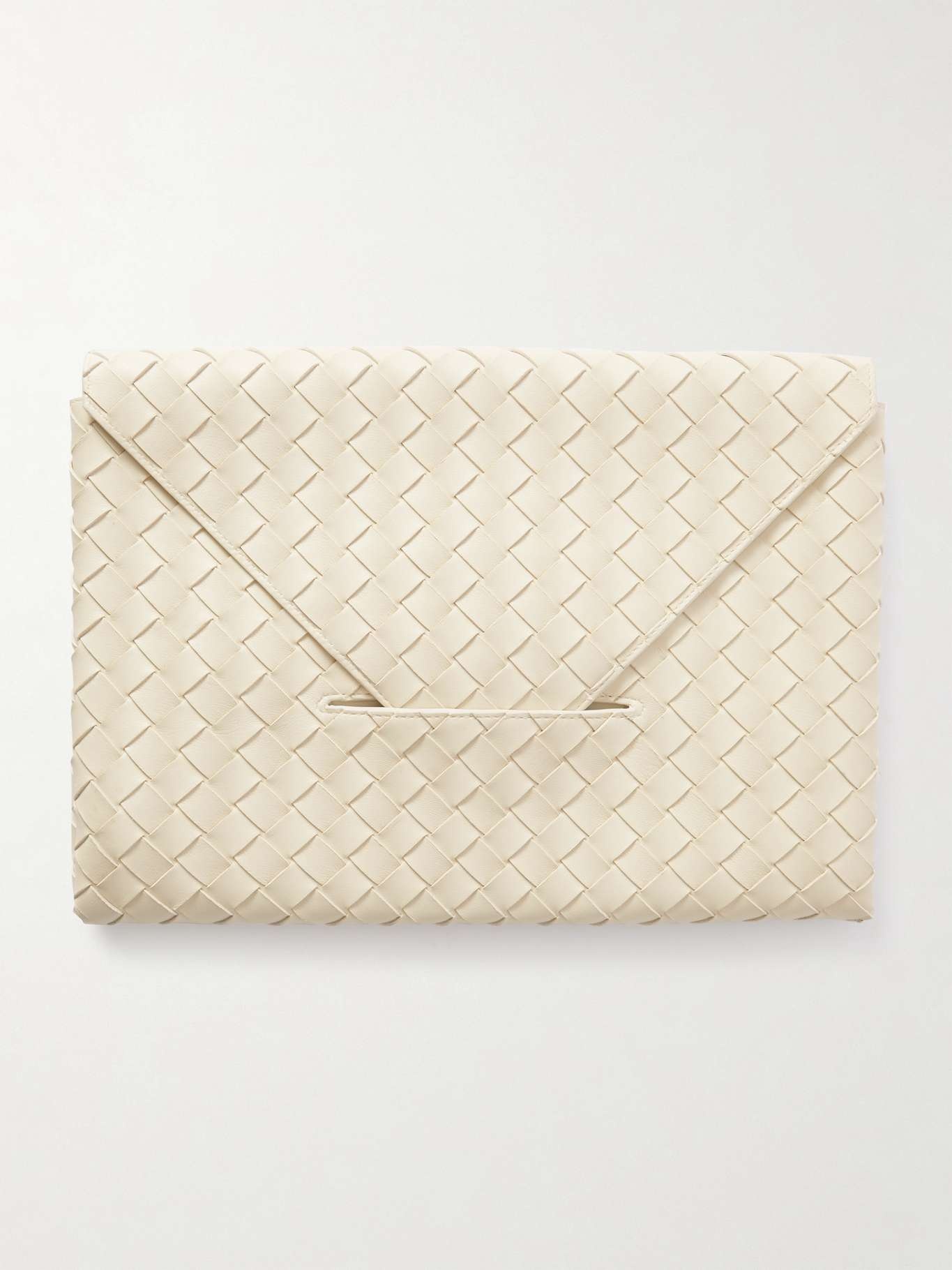 Origami intrecciato leather clutch - 1