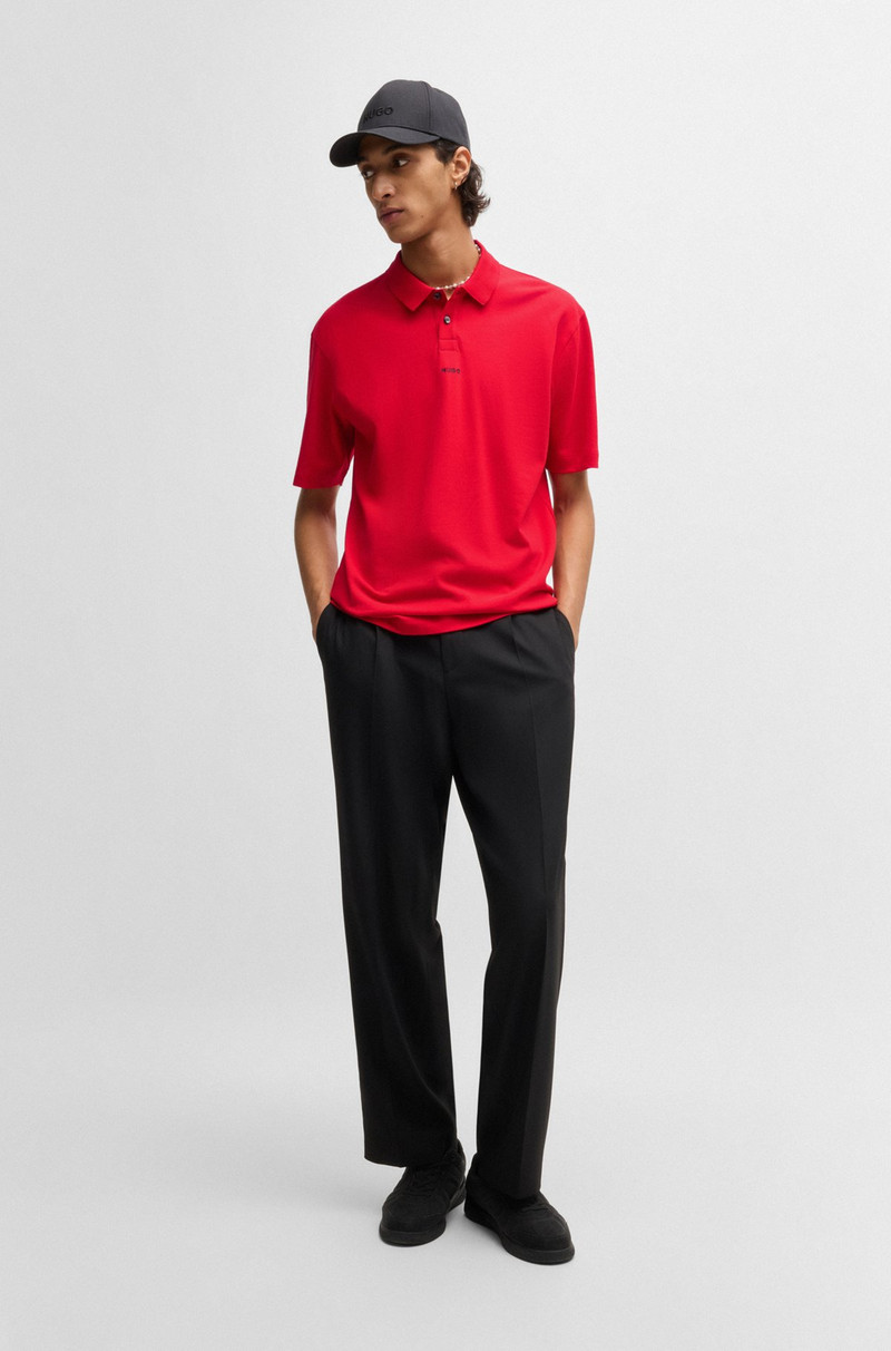 HUGO COTTON-PIQUÉ POLO SHIRT WITH LOGO PRINT outlook
