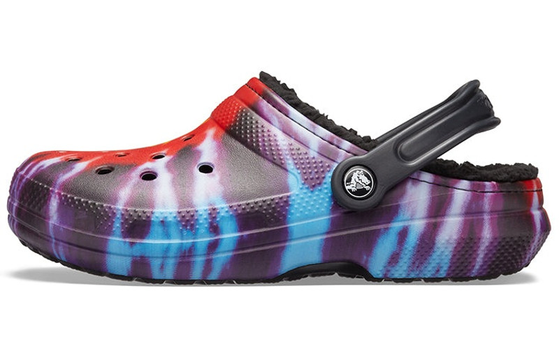 crocs Crocs Classic Tie Dye Stay Warm Cozy Crocs Sports Slippers Unisex Purple Red 206341-988 outlook