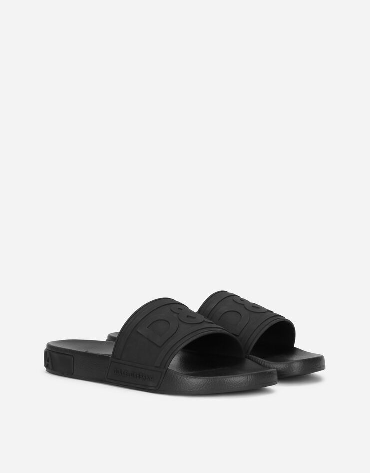 Rubber beachwear sliders with D&G logo - 2