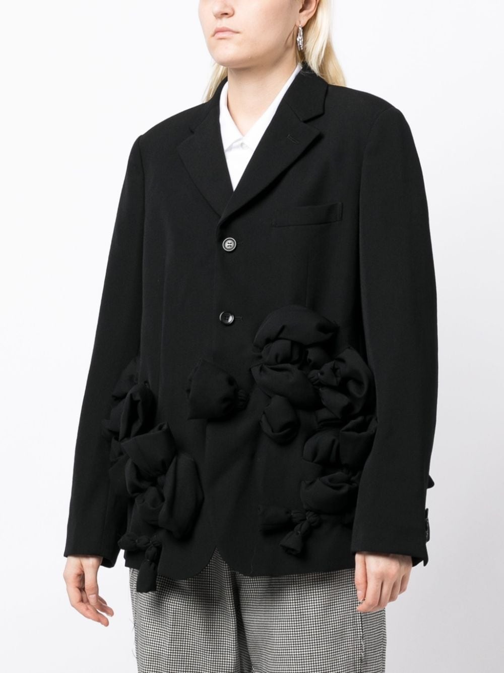 appliquÃ©-detail wool blazer - 3