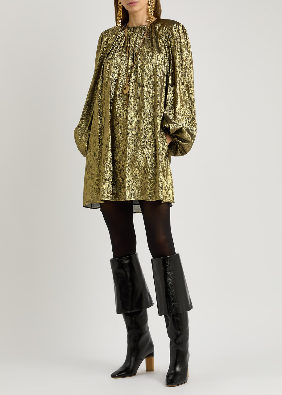 Chloe Metallic Silk-blend Mini Dress - 4