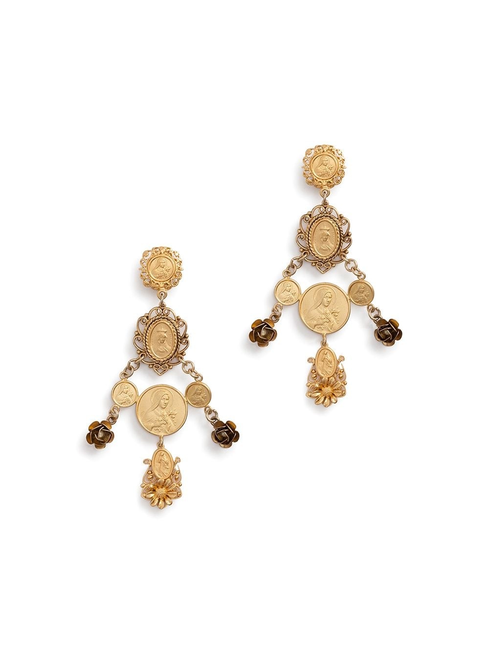 embellished pendant earrings - 1