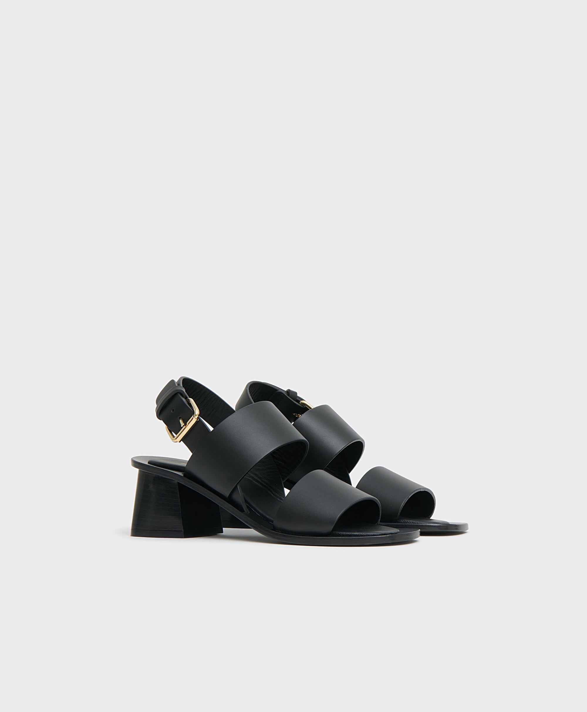 DOUBLE STRAP HEELED SANDAL - 2