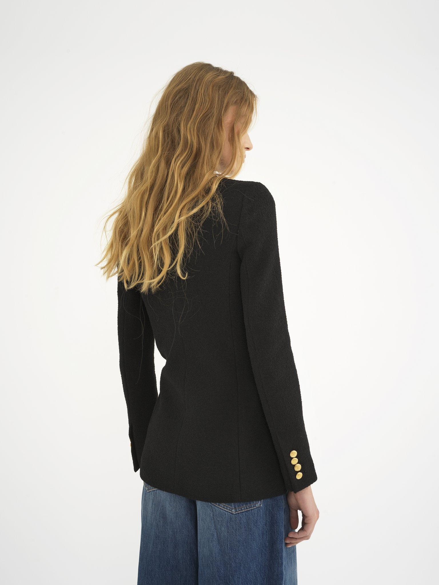 DOUBLE-BREASTED CARDIGAN JACKET IN MICRO BOUCLETTE WOOL - 6