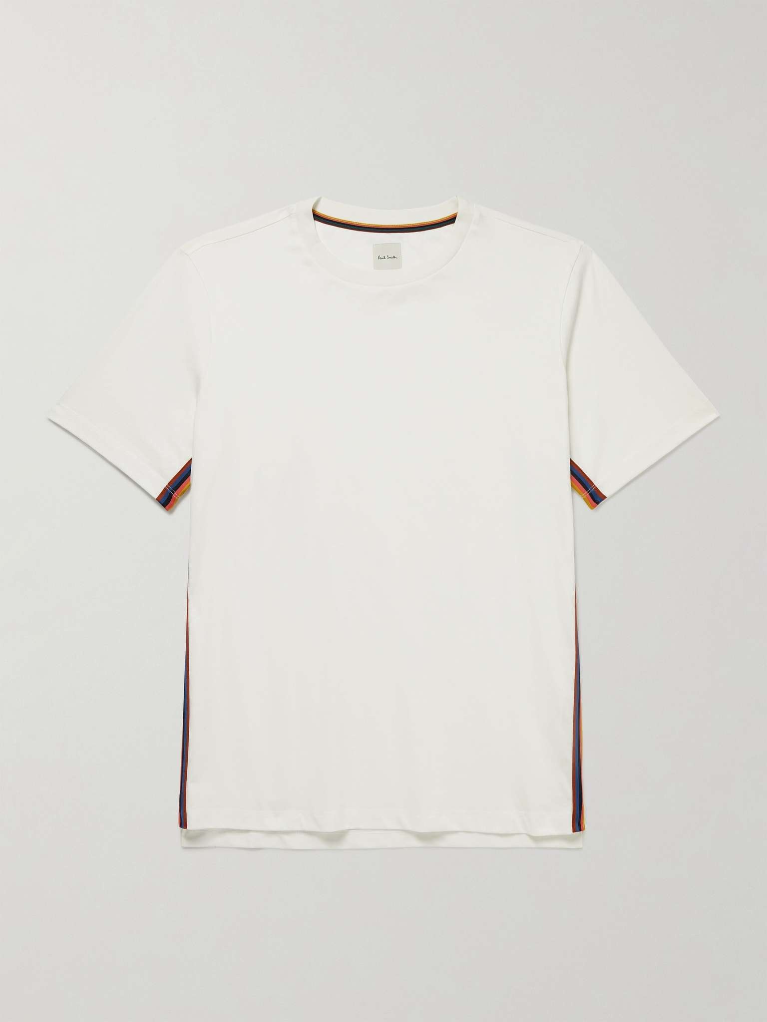 Striped Webbing-Trimmed Cotton-Jersey T-Shirt - 1