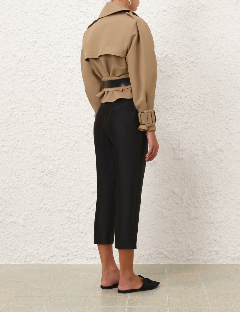 CRUSH CROPPED TRENCH COAT 4