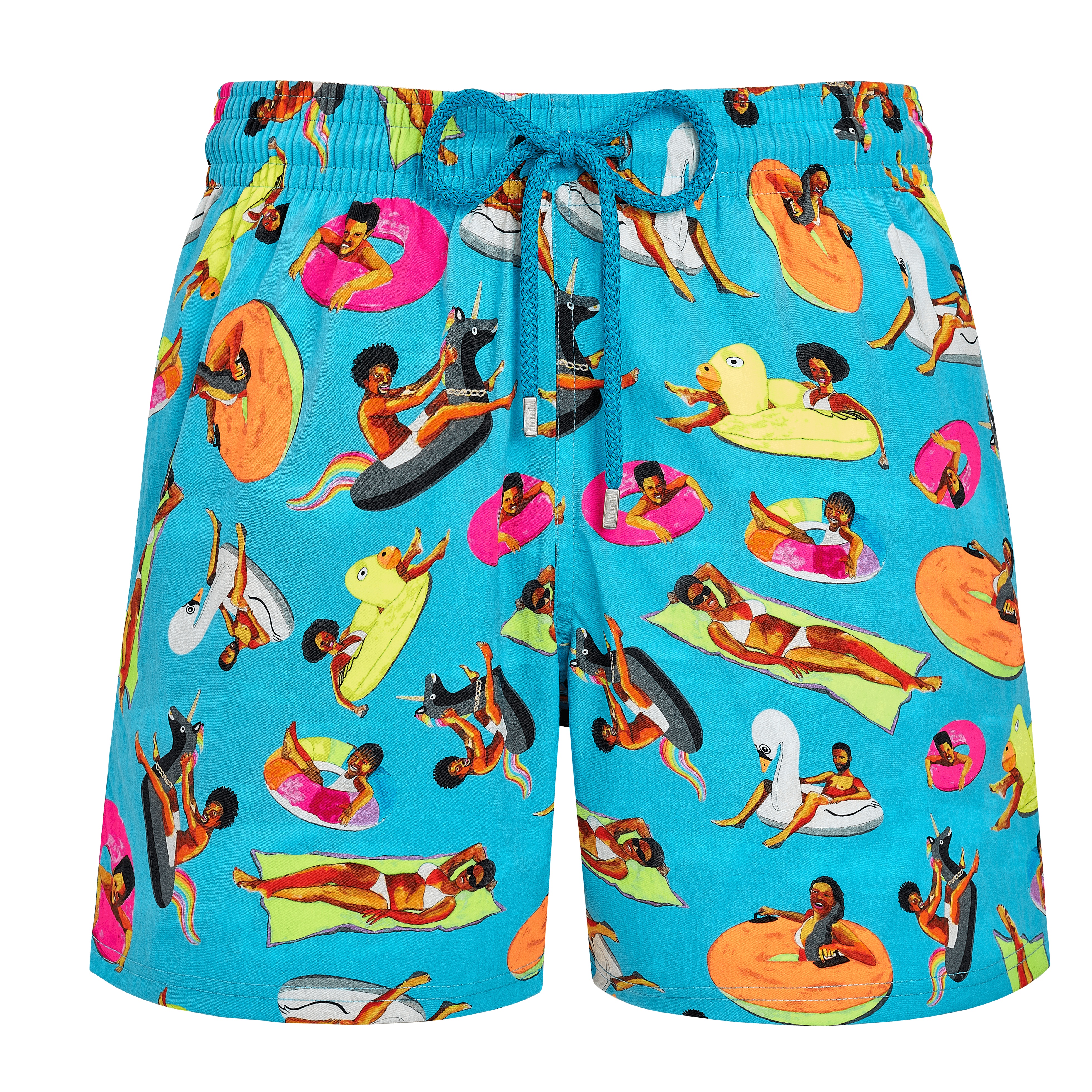 Men Stretch Short Swim Trunks - Vilebrequin x Derrick Adams - 1