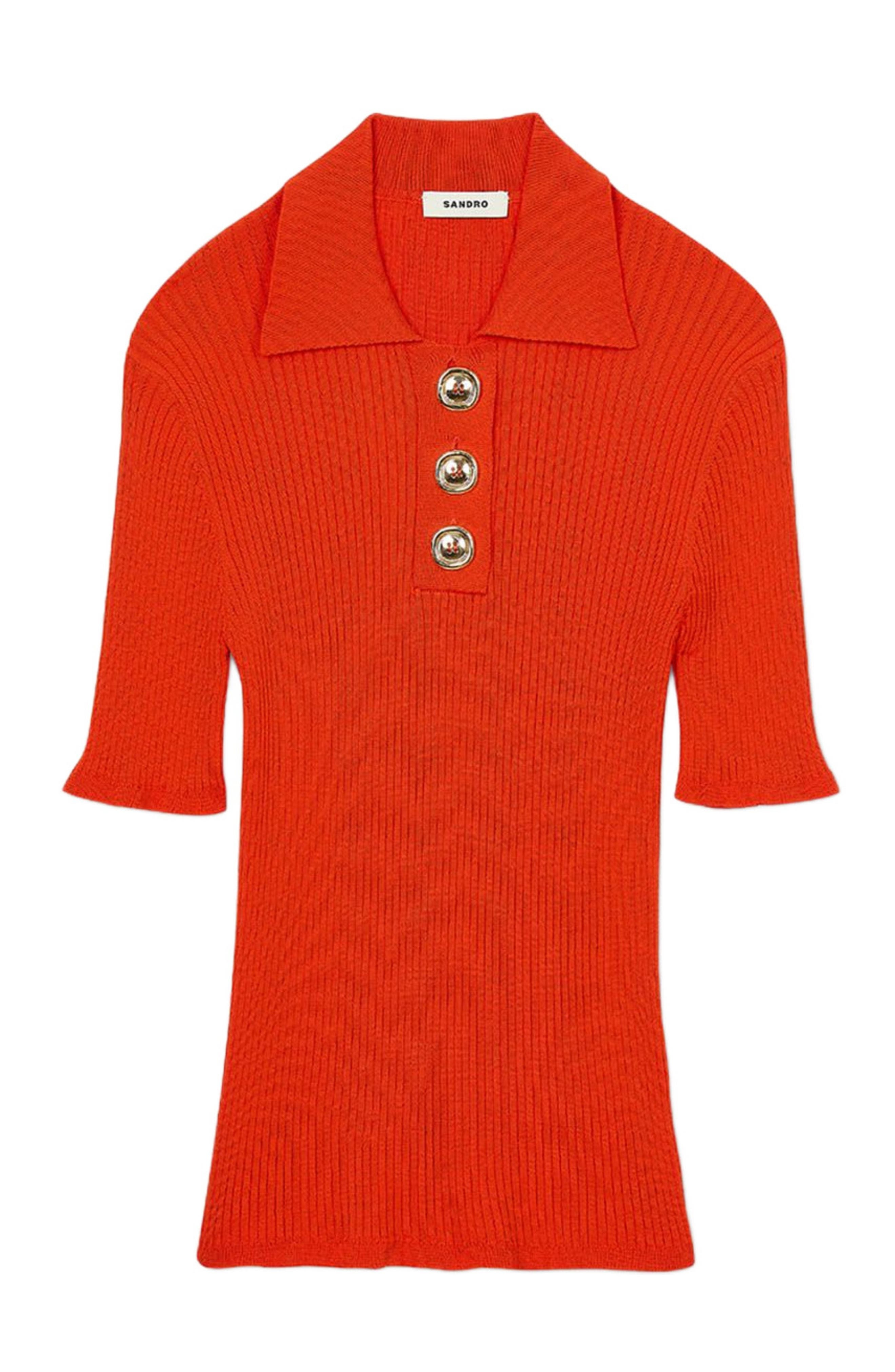 SANDRO Polo-neck sweater in Poppy at Nordstrom - 5
