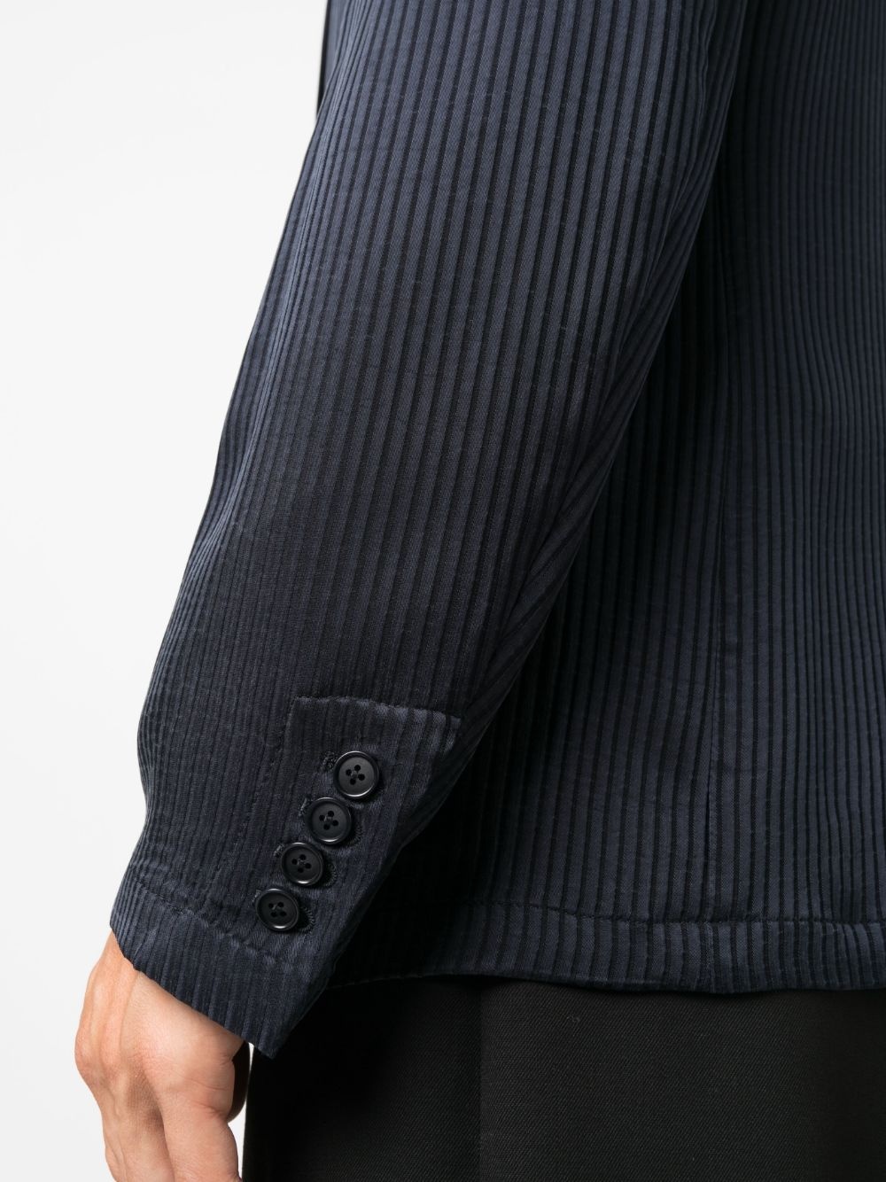 striped single-breasted blazer - 5