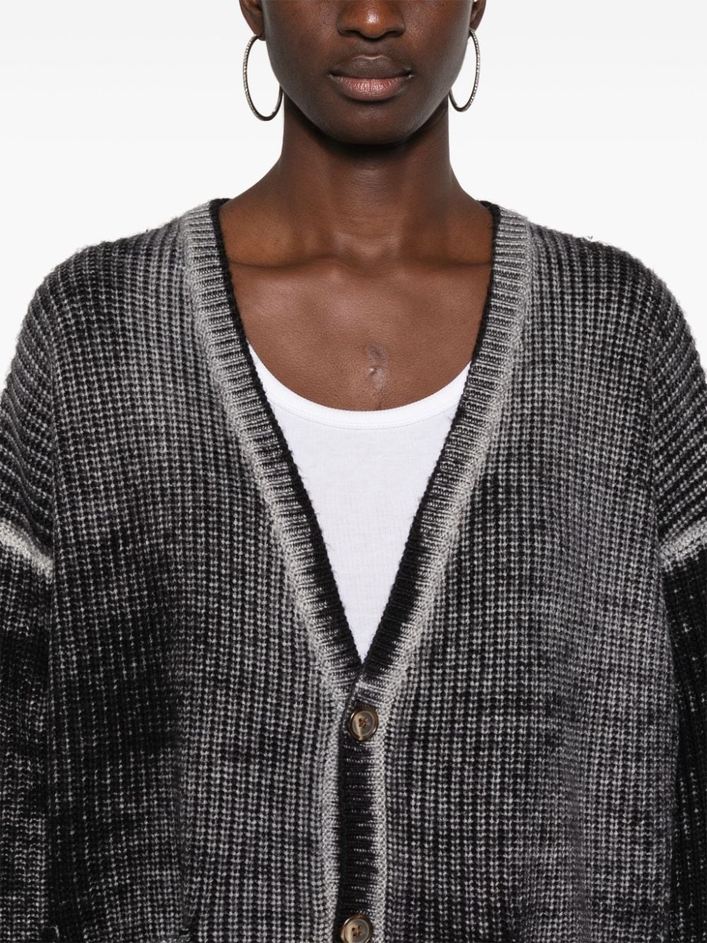faded-effect cardigan - 5