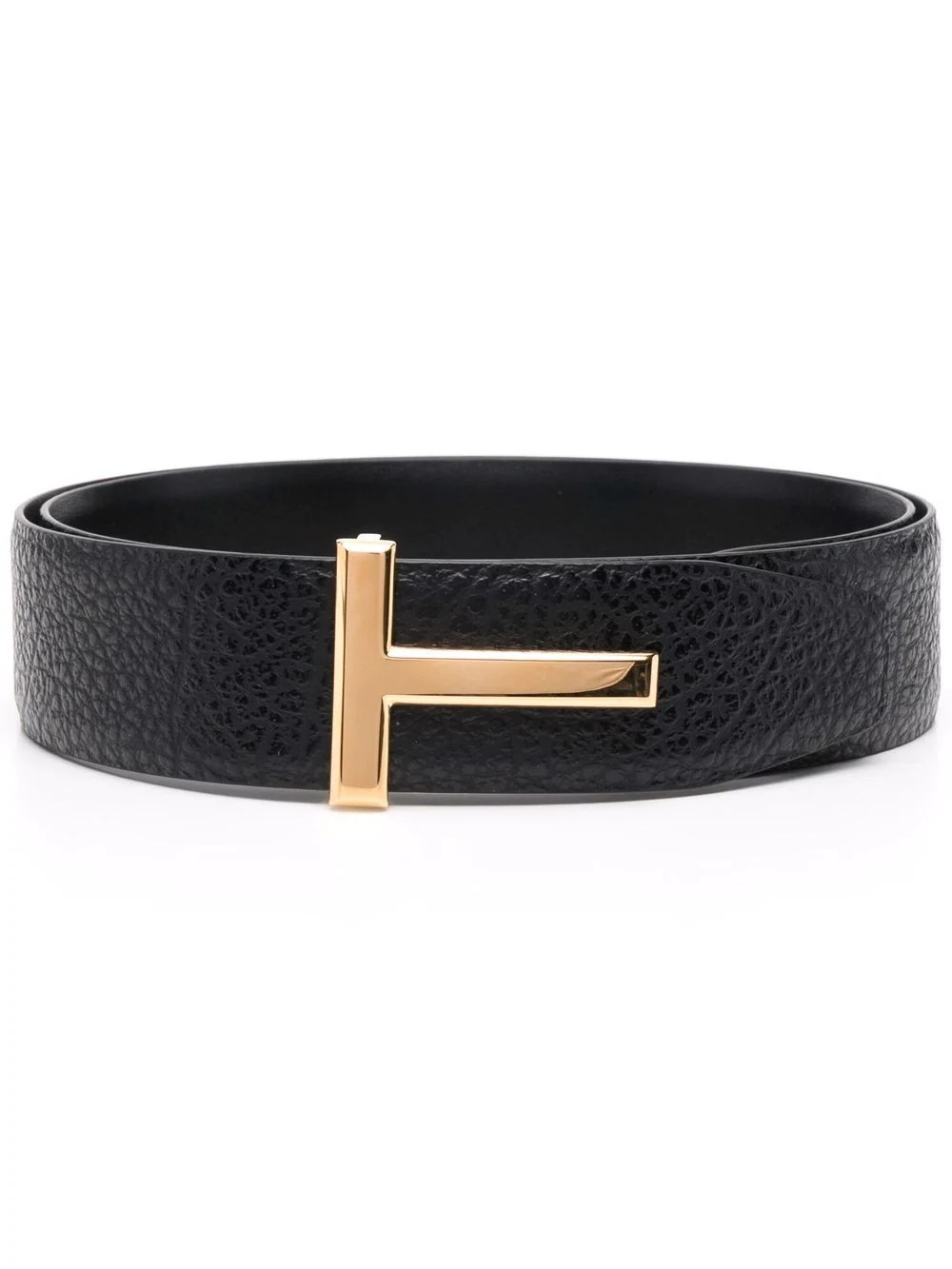 logo-lettering leather belt - 1