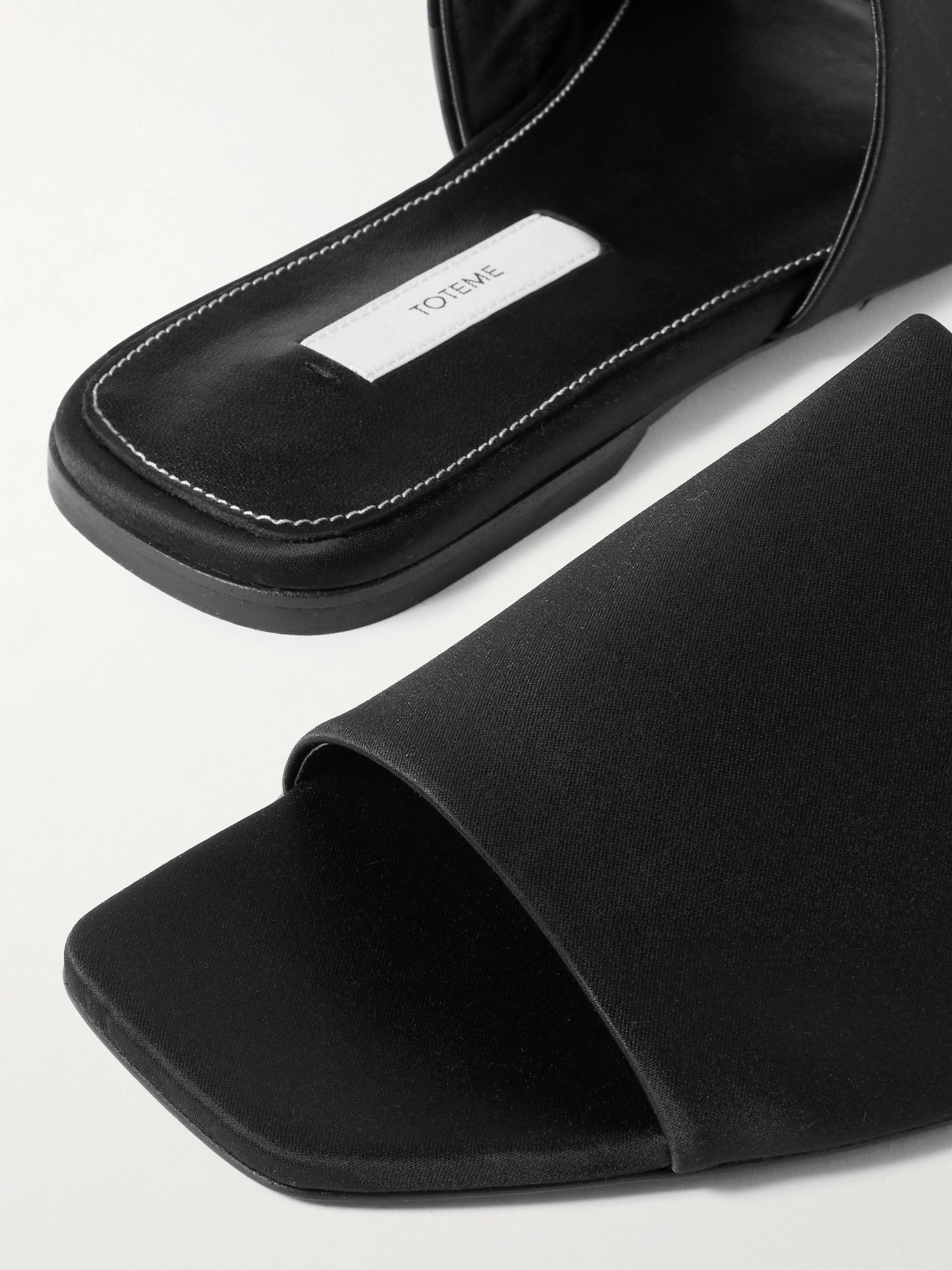 Satin-twill slides Black - 4