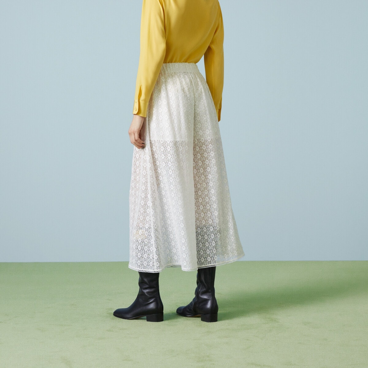 GG floral lace wide leg pant - 6