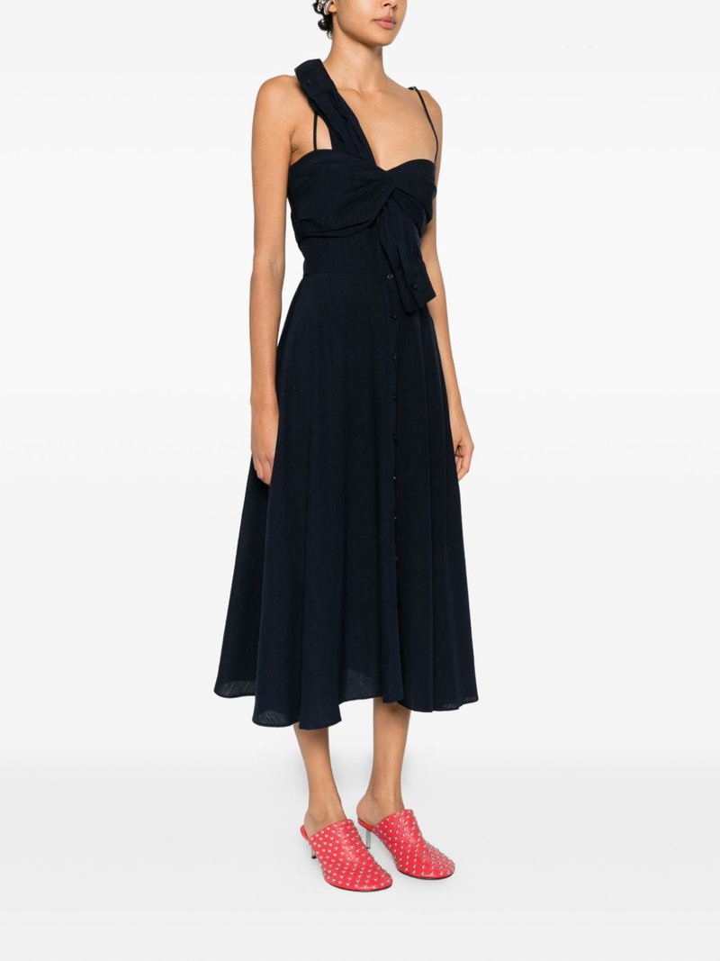 bow draped flared midi dress 3