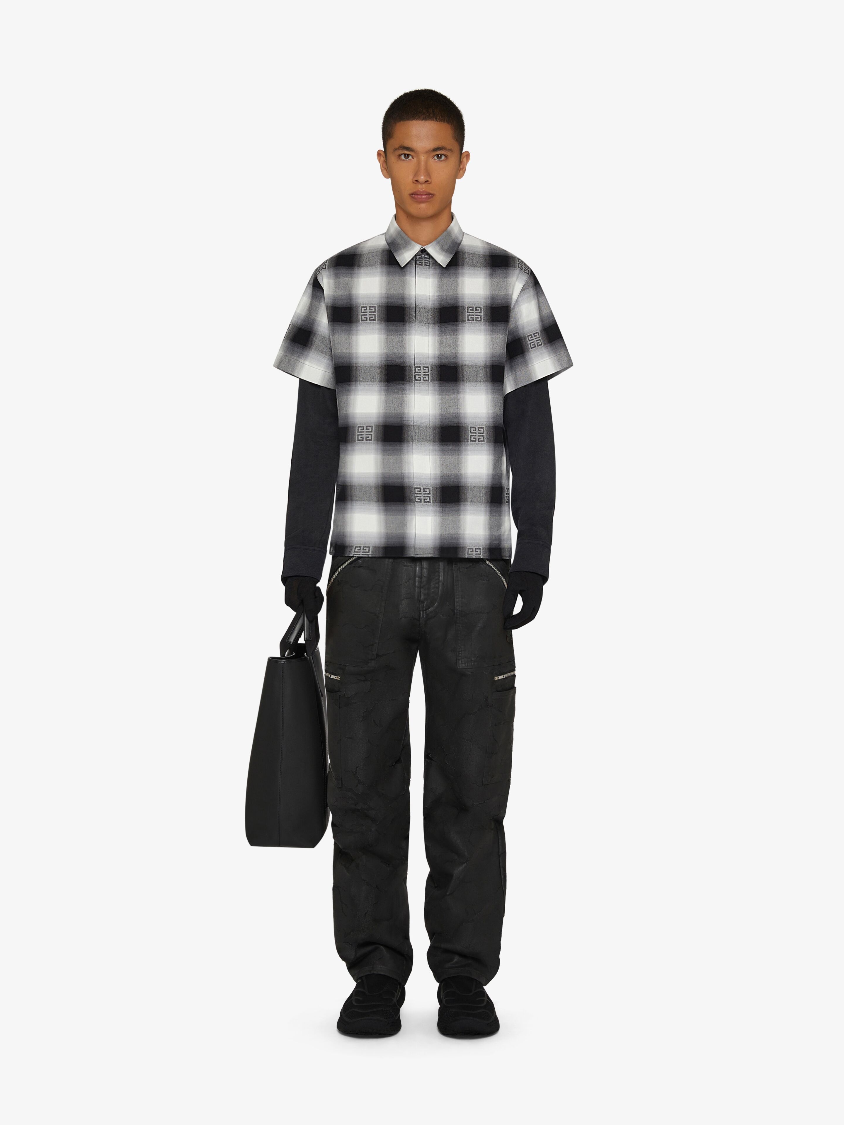 OVERSIZED SHIRT IN 4G CHECKED FLANNEL - 2