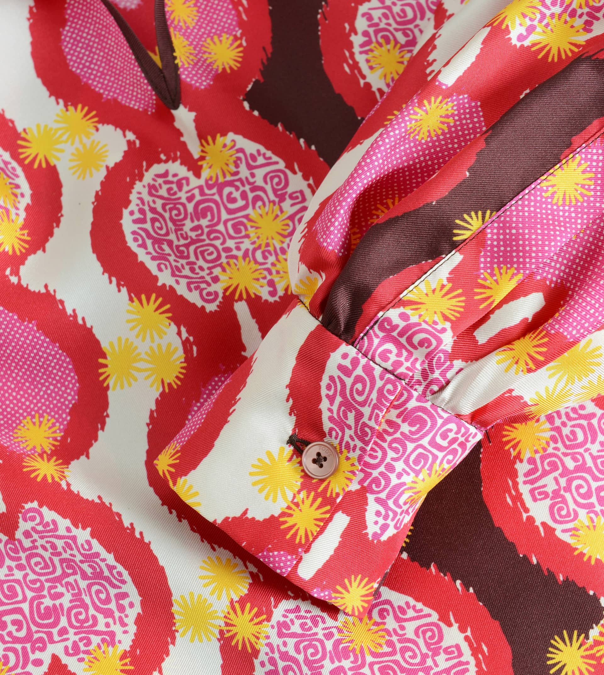 BLOUSE IN SILK - WHITE, RED, PINK - 4