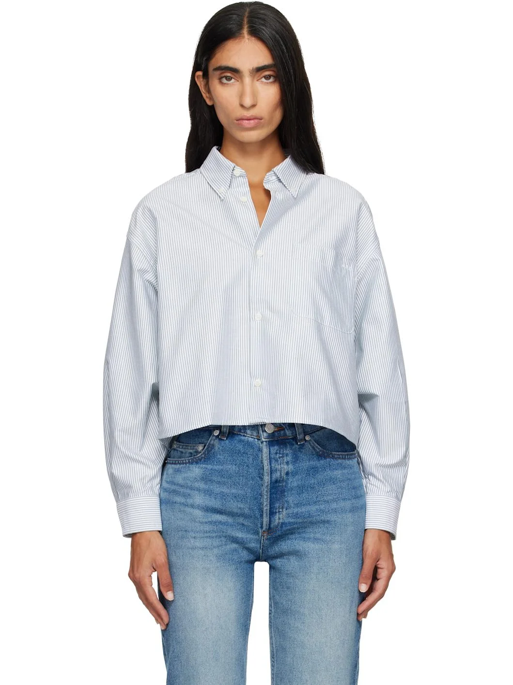 Khaki & White Sophia Button Down Shirt - 1