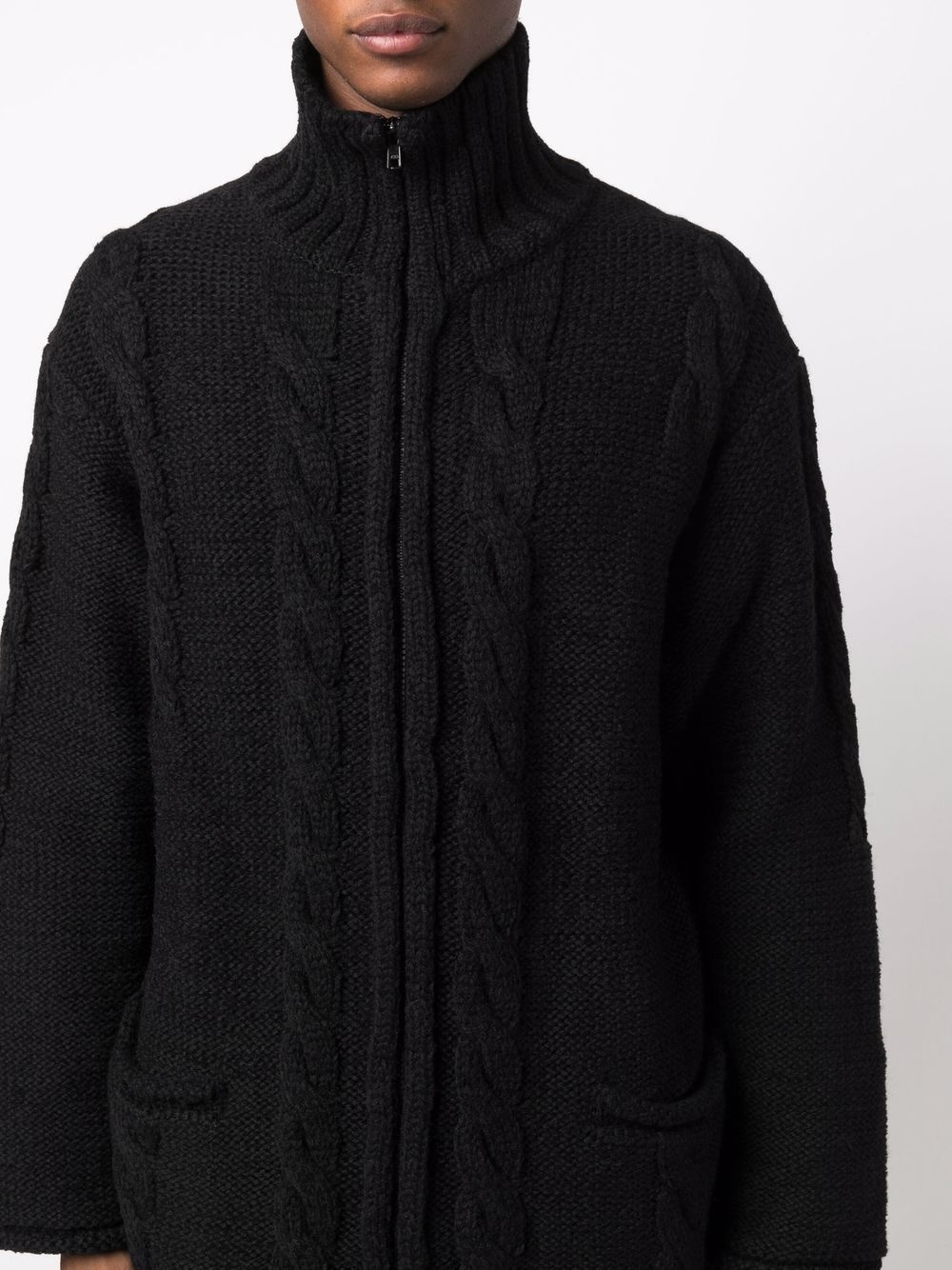 zip-up wool jumper - 5