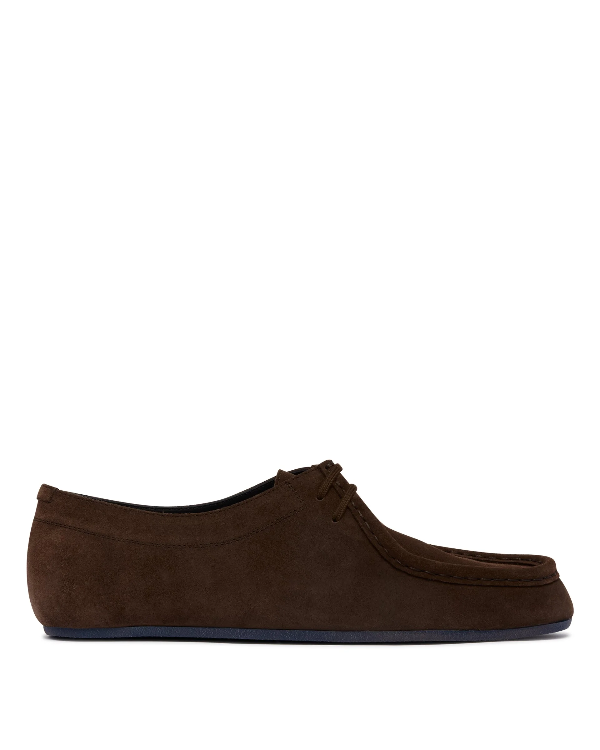 Brown Suede Lace-Up Loafers - 1