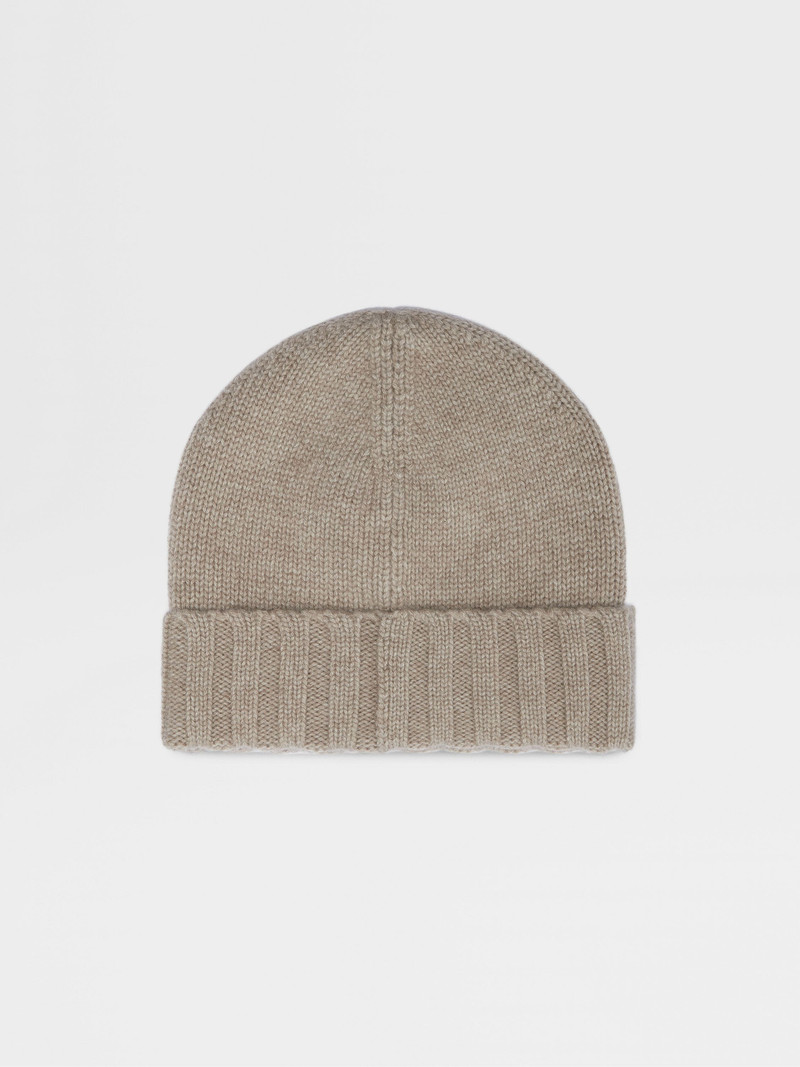 BEIGE OASI CASHMERE BEANIE 3