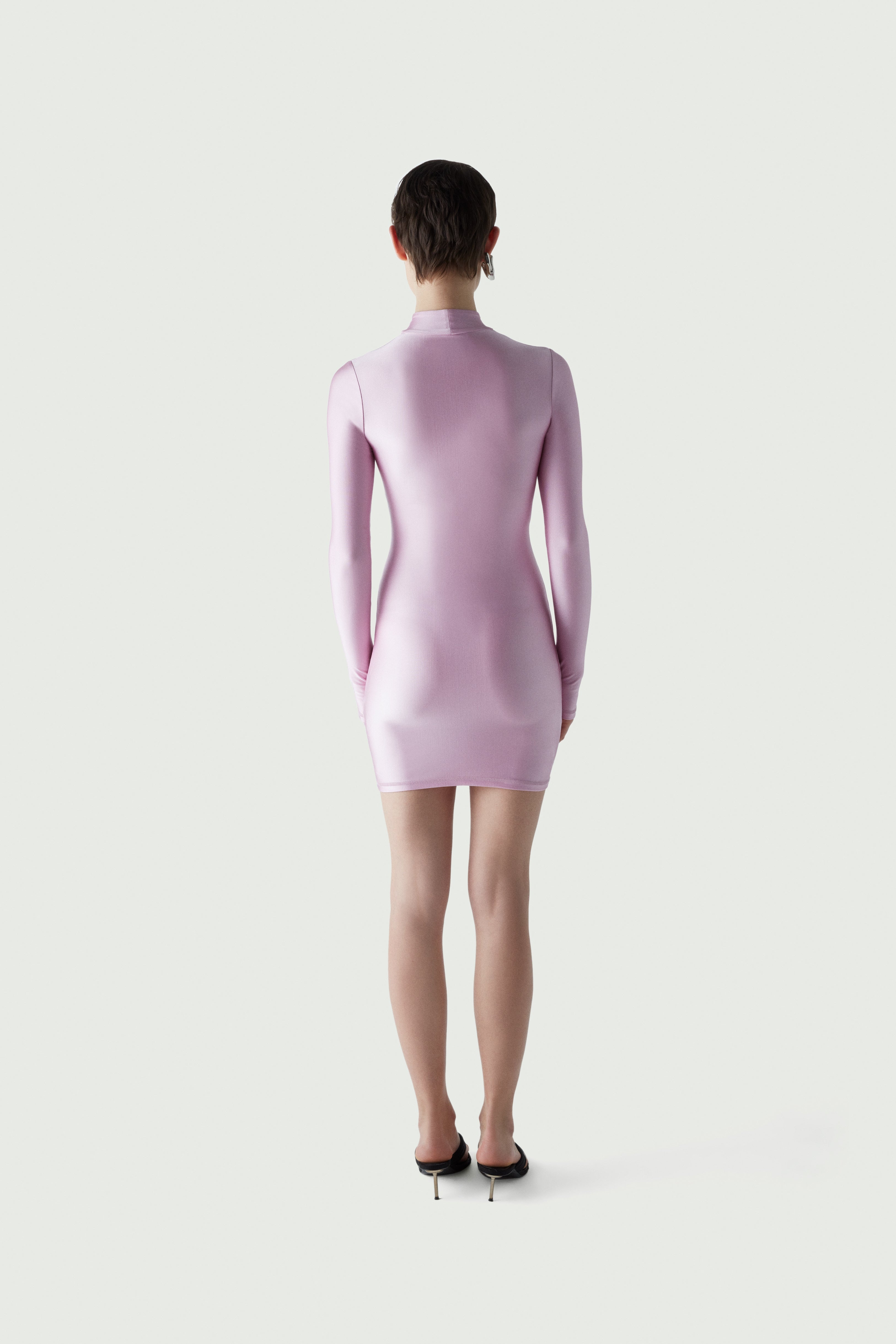 High Neck Fitted Mini Dress - 4