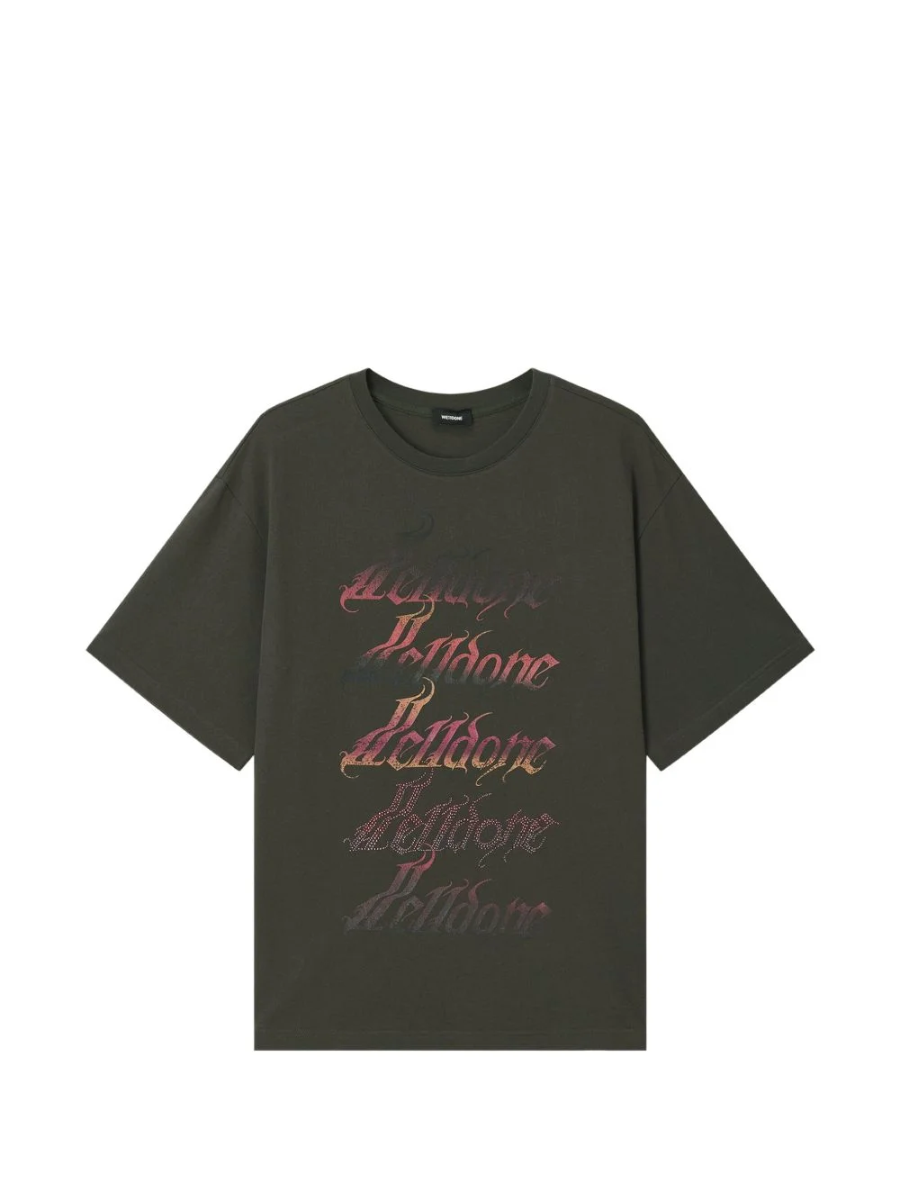Gucci Rhinesto We11done logo-print rhinestone-embellished T-shirt - WDTT226769UCH ...