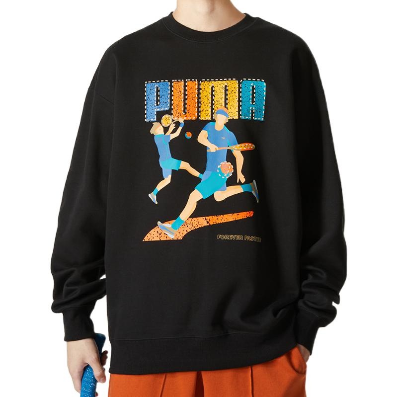 PUMA Tennis Club Graphic Long Sleeve Tee 'Black' 538658-01 - 3