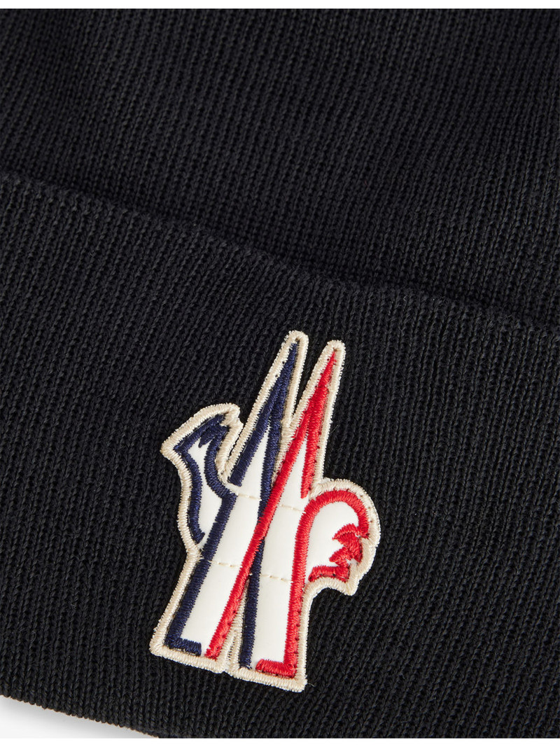 Moncler Grenoble Logo-Embroidered Ribbed Virgin-Wool Beanie Hat outlook