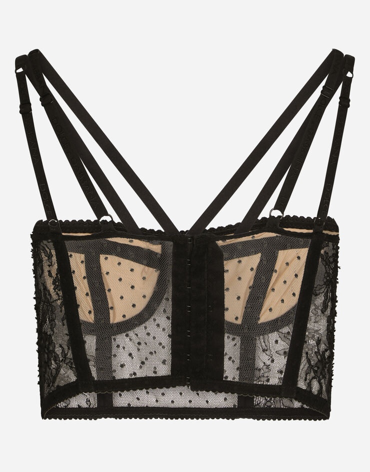 Lace lingerie bustier with straps - 2