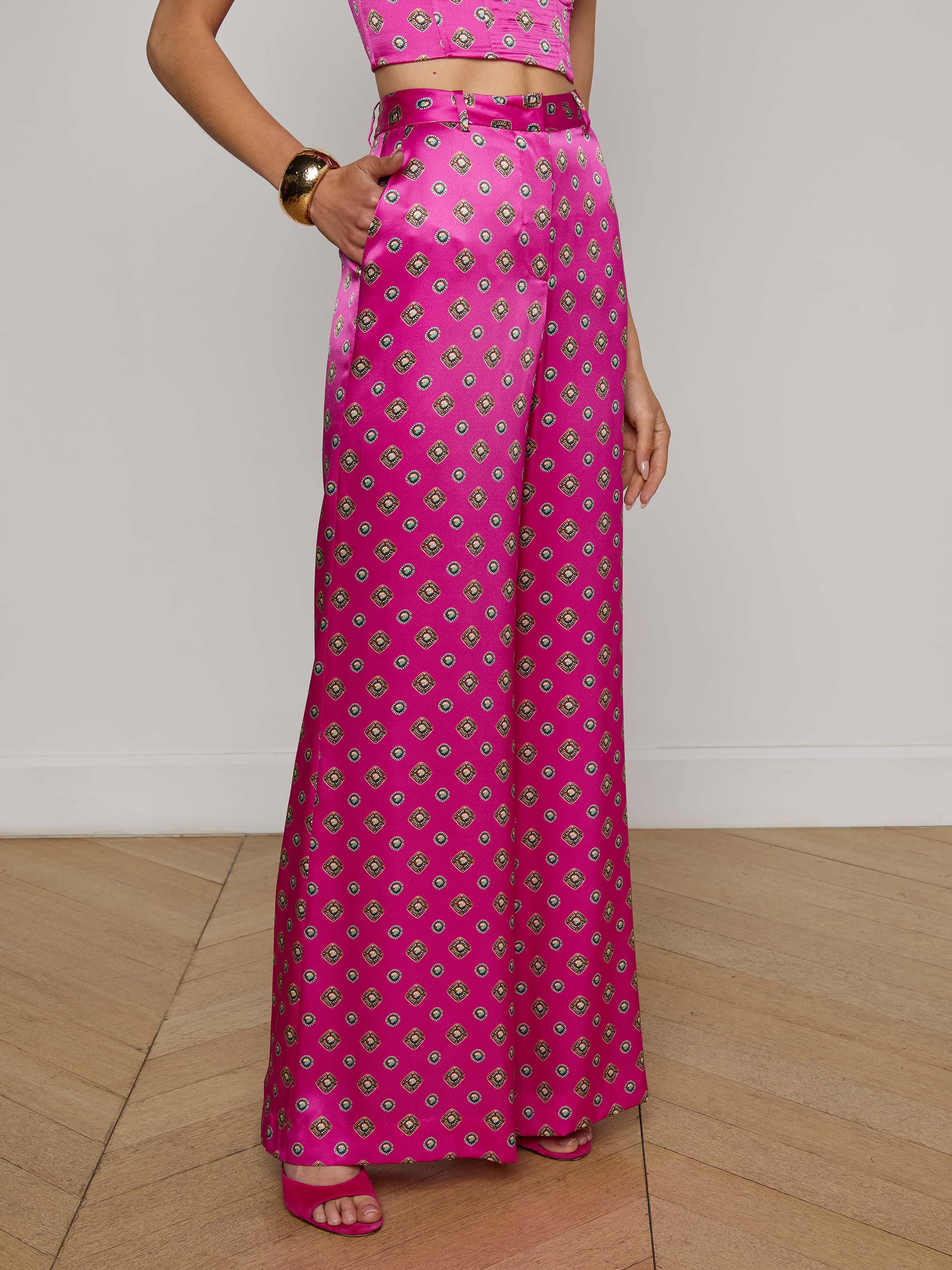 Pilar Silk Wide-Leg Pant - 3
