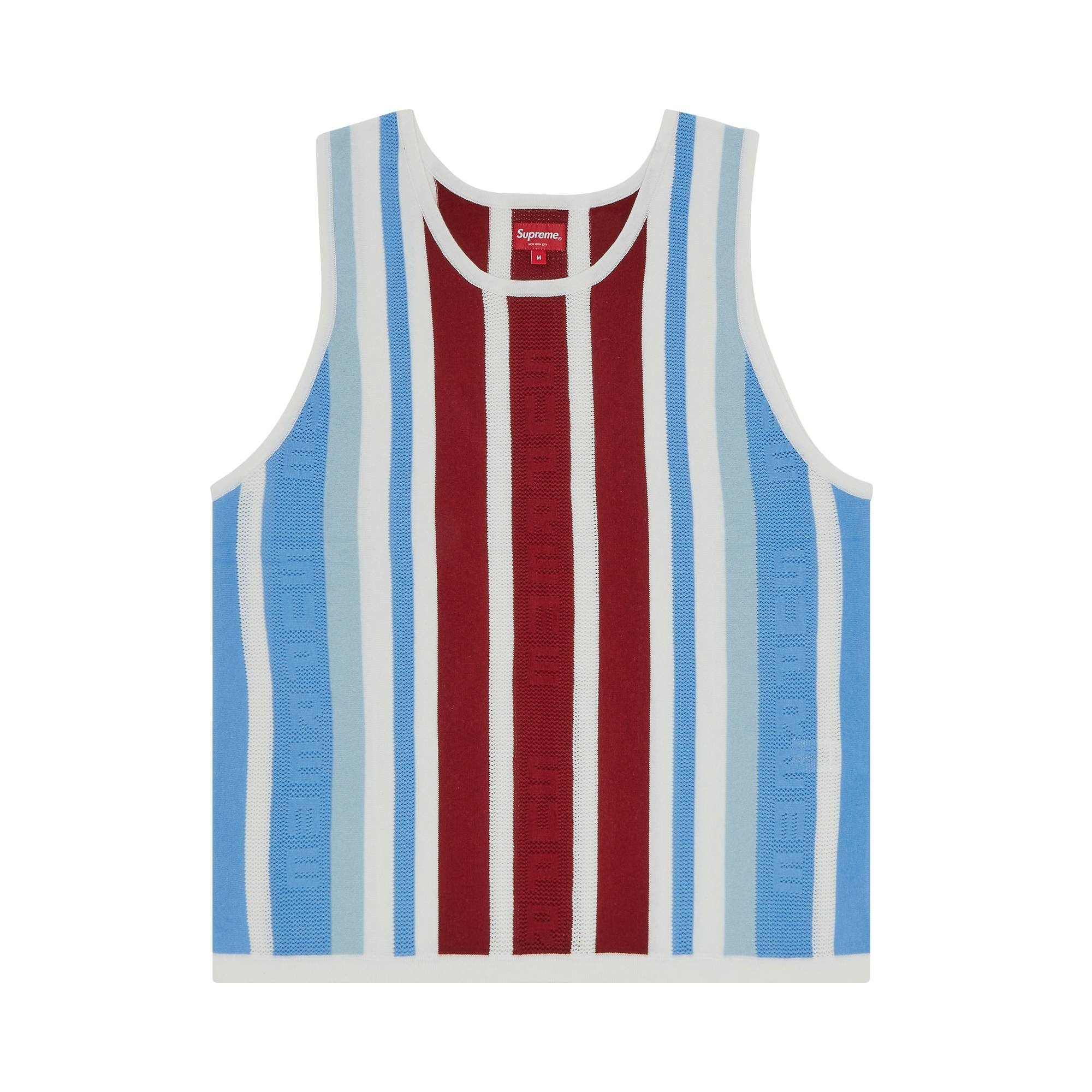 Supreme Supreme Knit Stripe Tank Top 'White' | REVERSIBLE