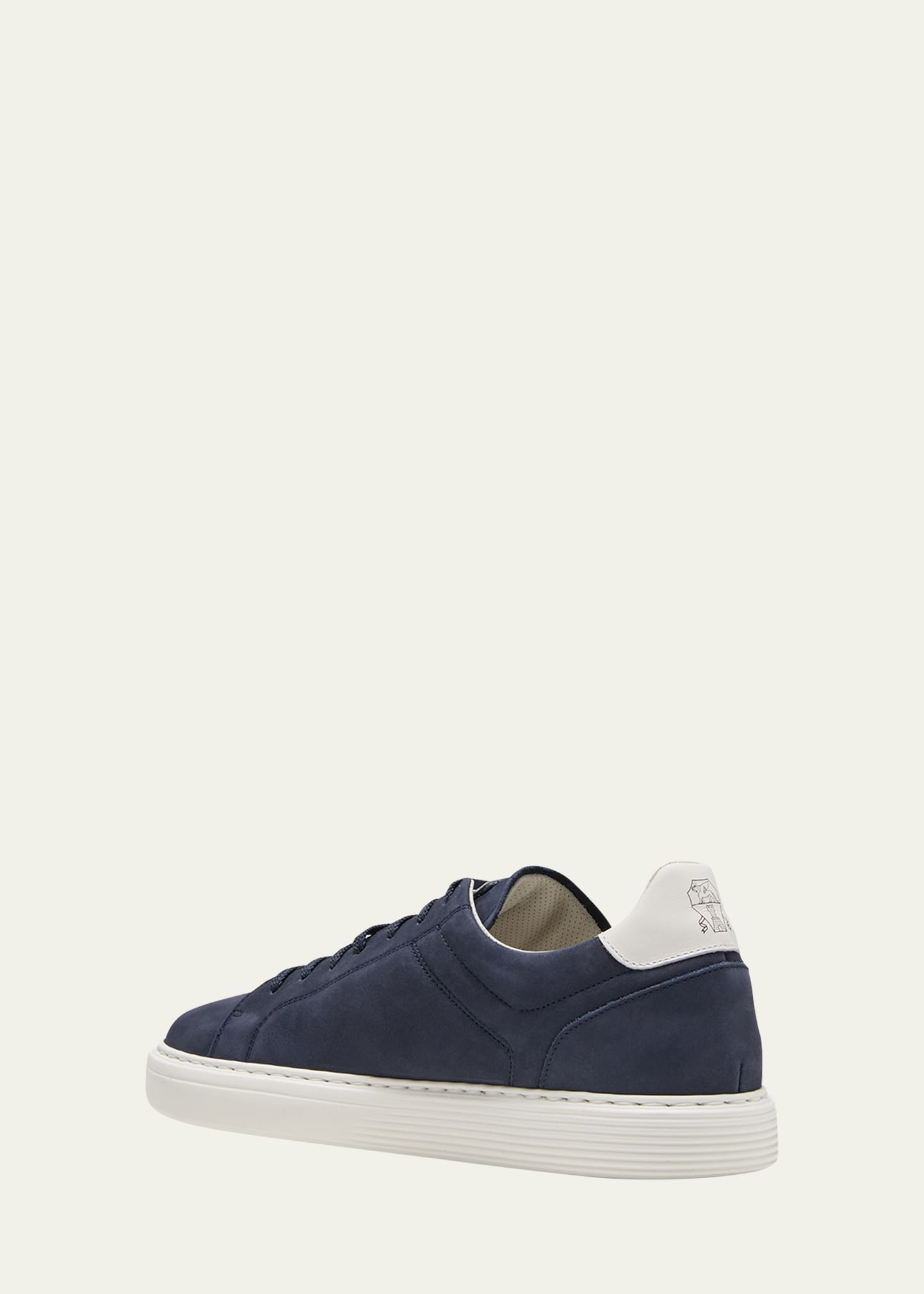 Men's Nubuck Calfskin Low-Top Sneakers - 4
