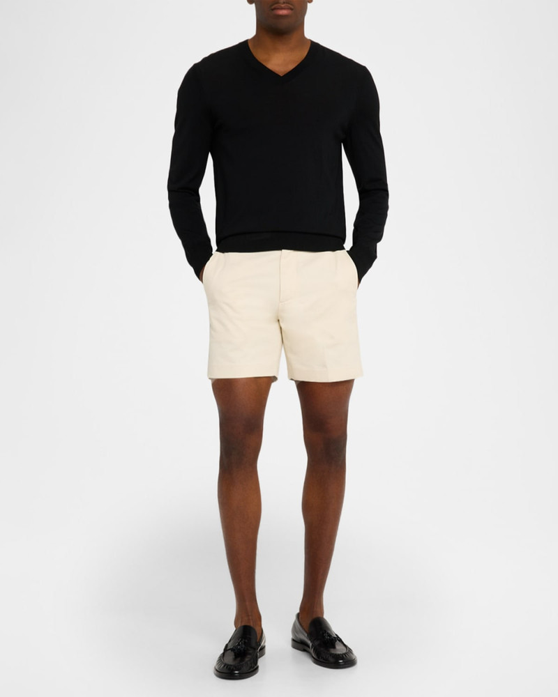 TOM FORD Men & apos;s Brushed Cotton Flat-Front Shorts outlook