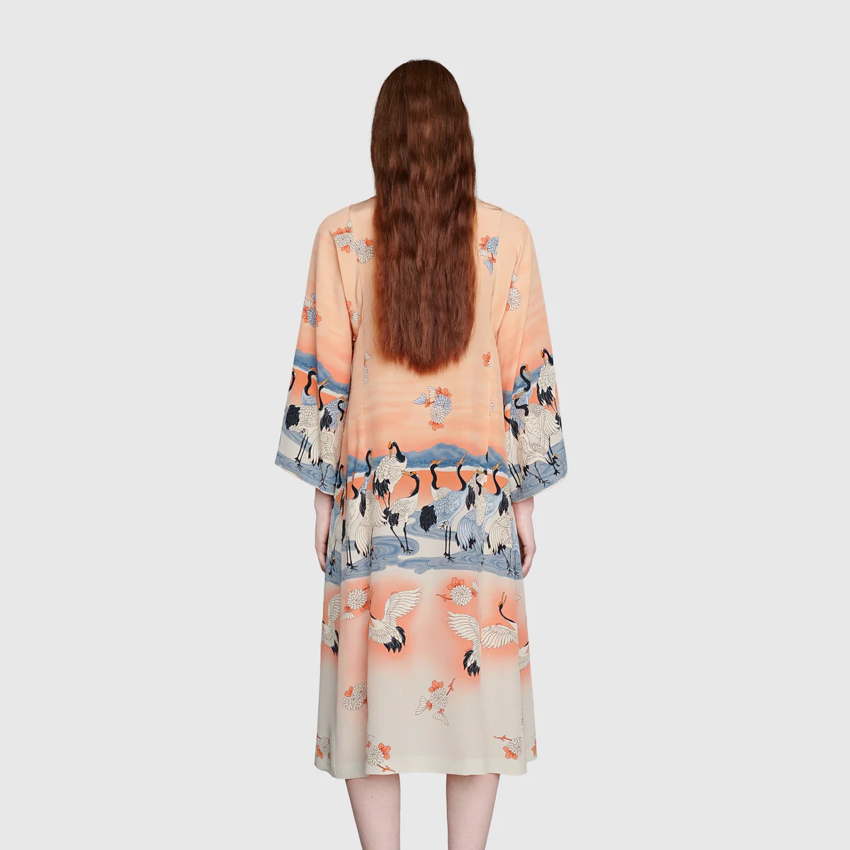 Online Exclusive Pond print silk kaftan - 4