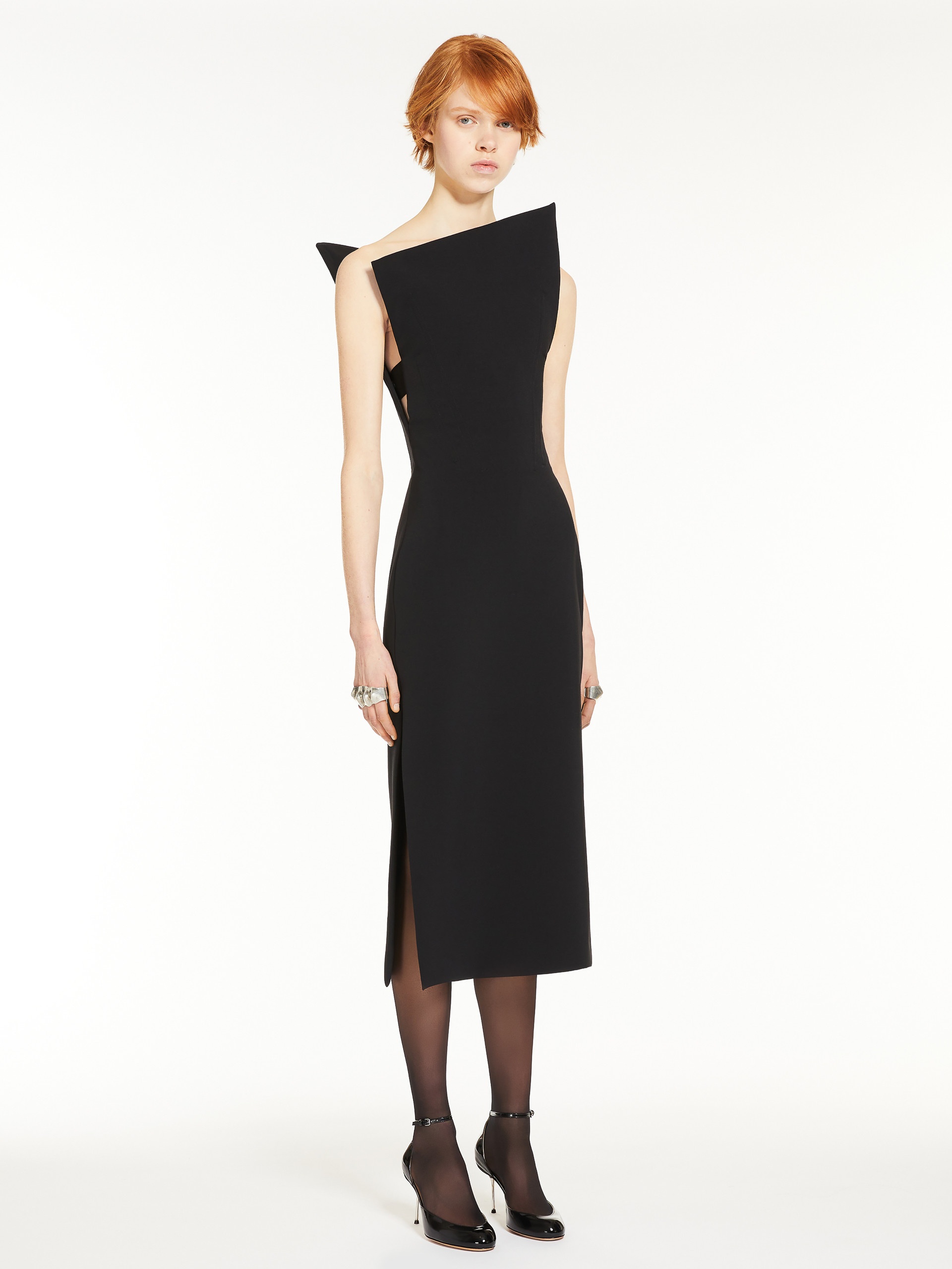 パーティードレス SPORTMAX MARANTA - Asymmetrical Chemisier Asymmetrical shirt dress, black | Sportmax