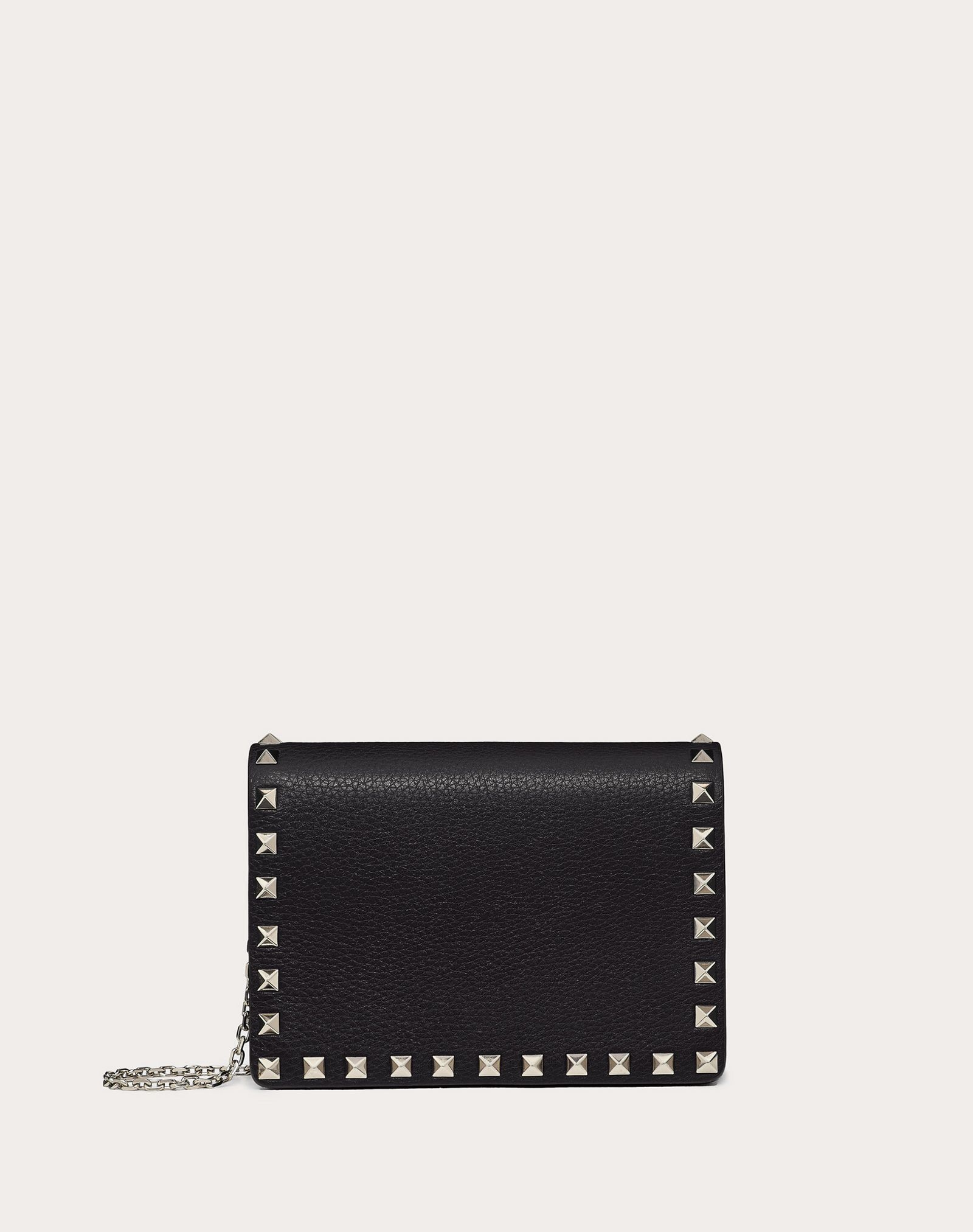 Rockstud Grainy Calfskin Chain Pouch - 1