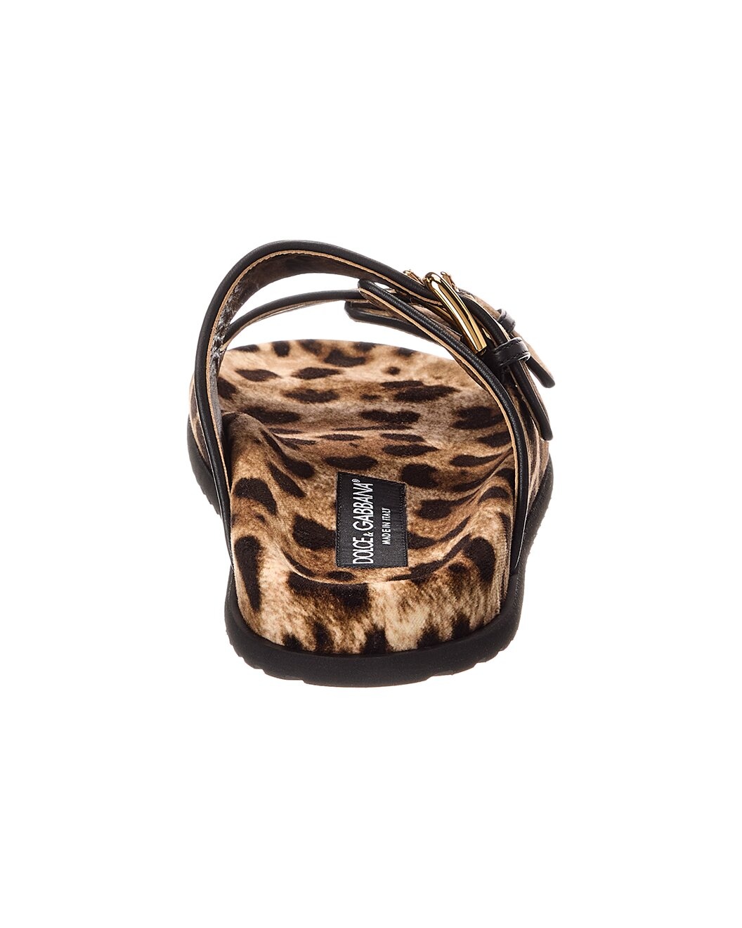 Dolce & Gabbana Printed Velvet & Leather Slide - 3