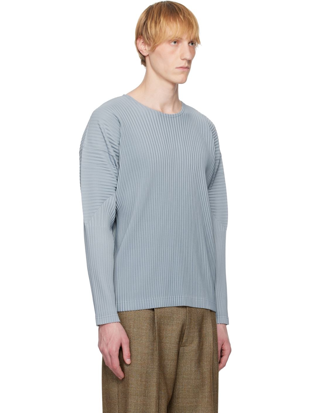 Blue Color Pleats T-shirt - 2