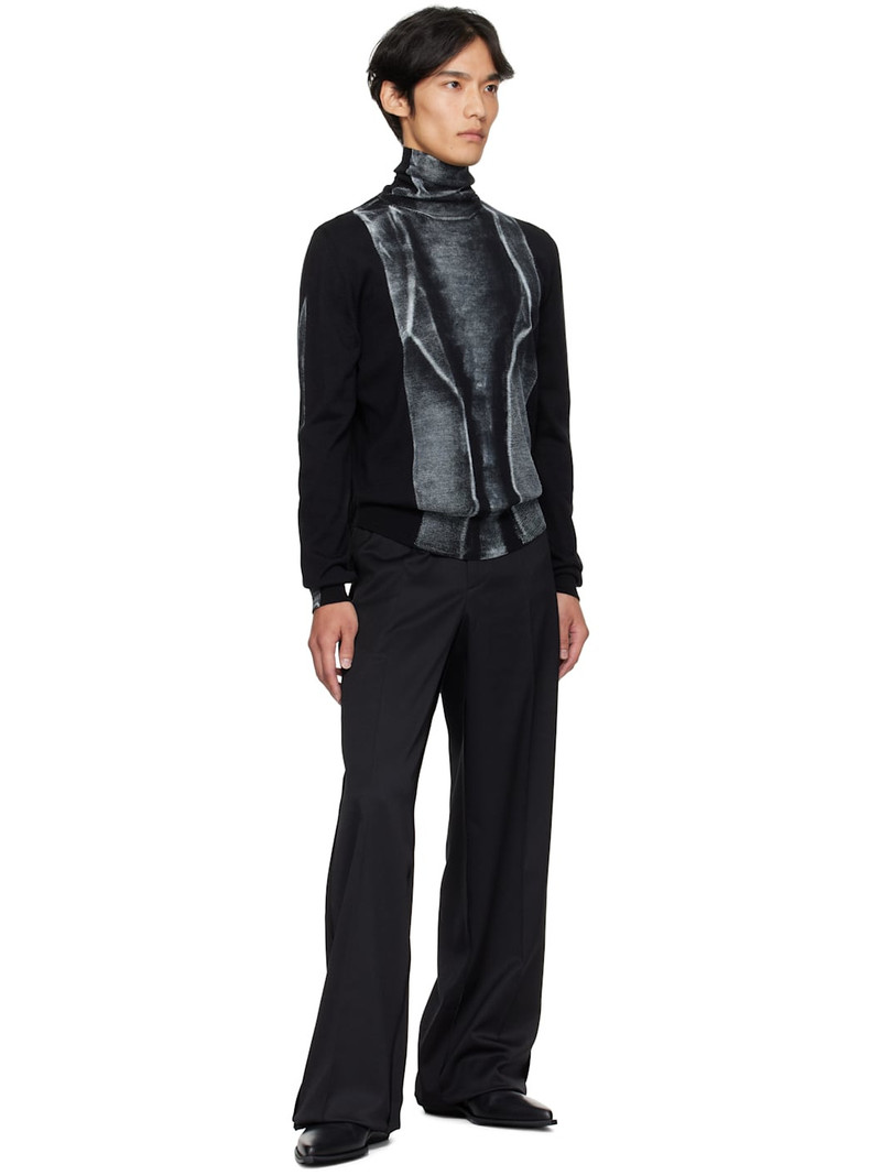 MM6 Maison Margiela Black Folded Printed 14 Gauge Sweater outlook