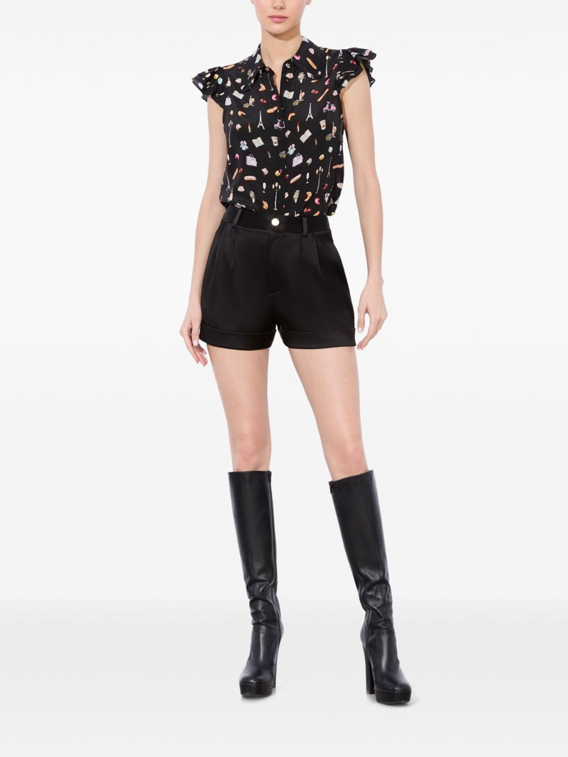 Alice + Olivia Martel Flutter silk blouse outlook