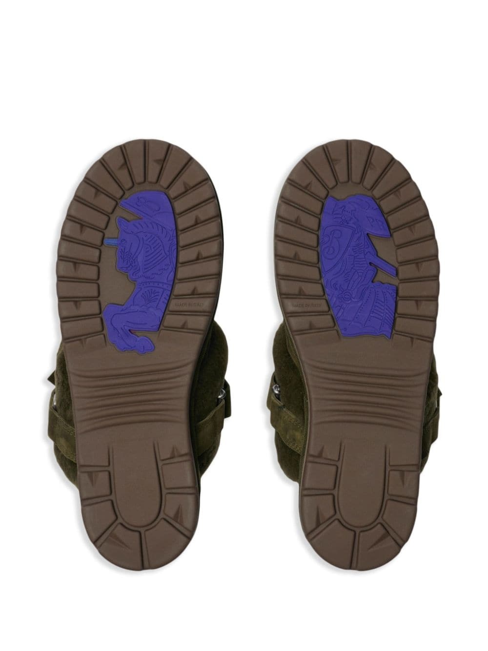 suede and shearling chubby mules - 5