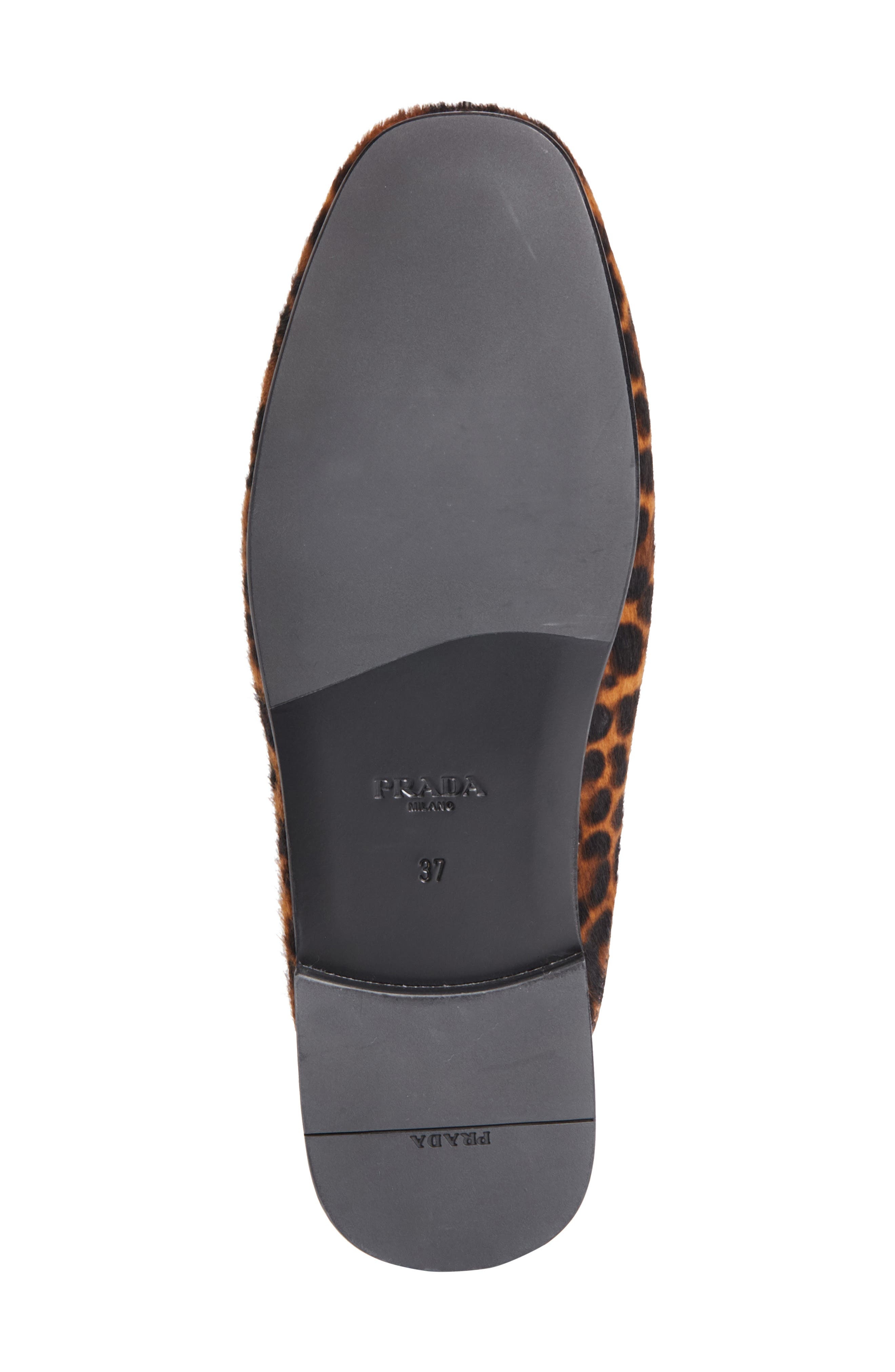 Prada Logo Genuine Calf Hair Mule in Miele at Nordstrom - 6
